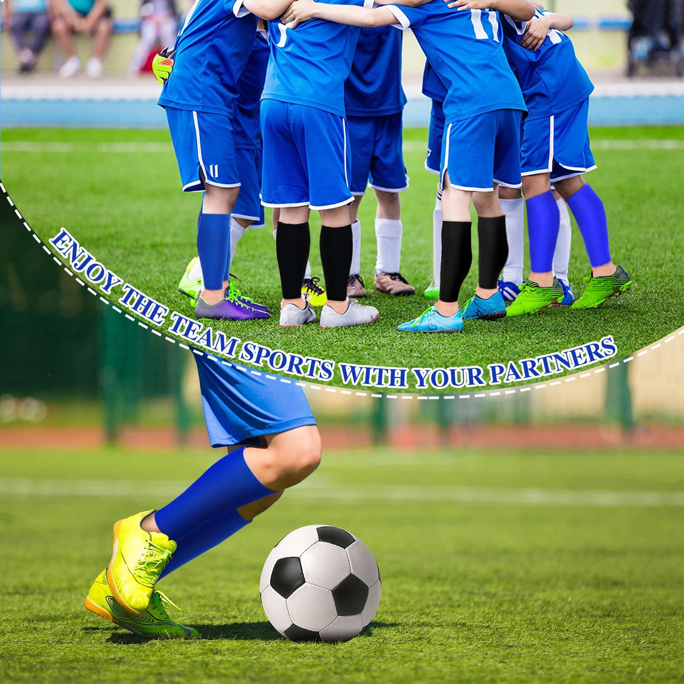 3 Paare Stutzen Kinder Fußball,Unisex,Sportsocken,Fußball Sleeves,Elastische Atmungsaktive Stutzen,Schienbeinschoner Halterung Socken Fussball,für Anfänger und Jugendliche