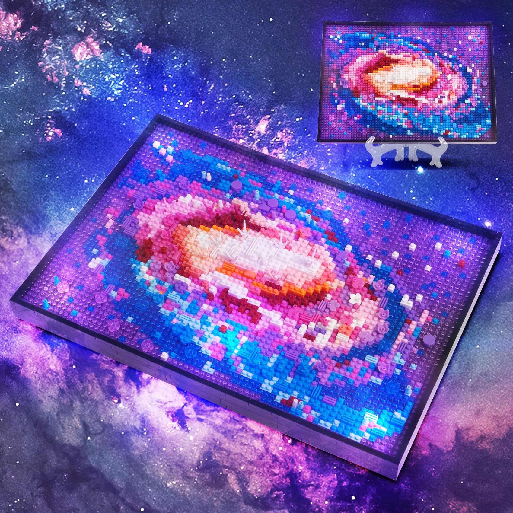 The Milky Way Galaxy 2200pcs Micro Mini Building Block Kit Wall Art(Not Compatible with Lego Wall Art Painting),Unique Universe Galaxy DIY Decor,