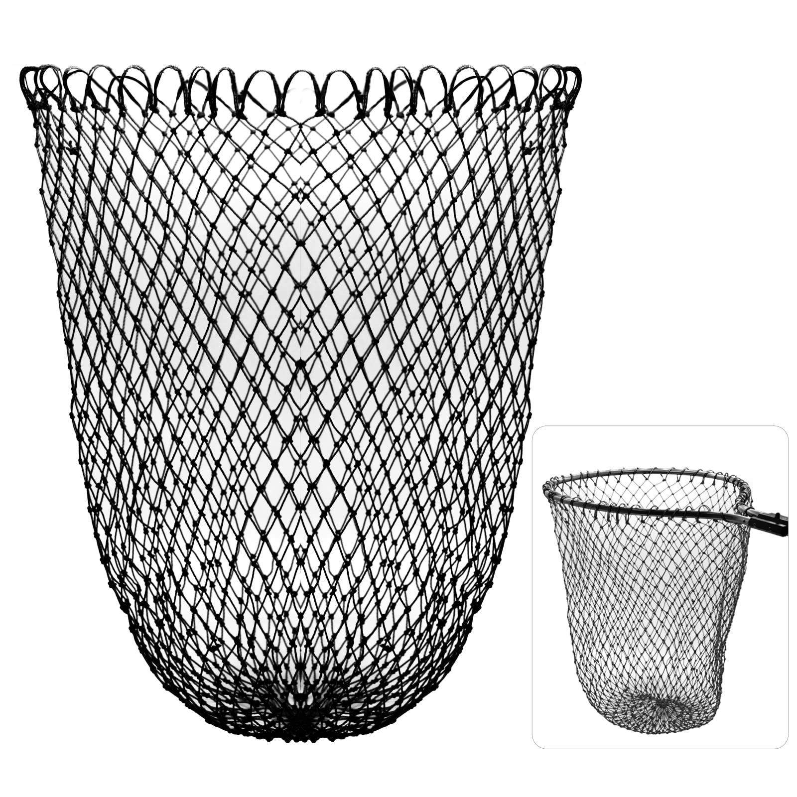 Dovesun Fishing Net Fish Landing Net Foldable Fishing Replacement Net for Freshwater Saltwater Without Handle 3 Colors