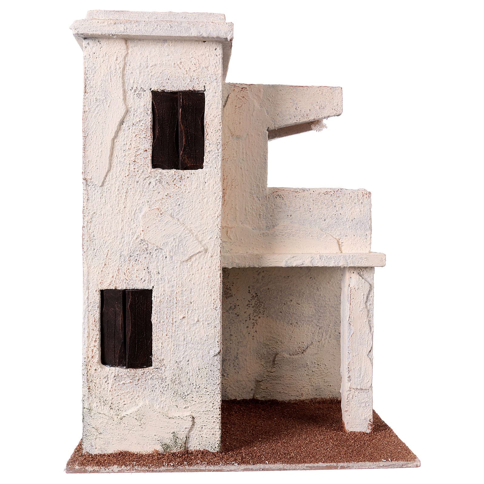 Holyart Ambientazioni, botteghe, case, pozzi: Casetta con veranda stile palestinese 30x25x15 cm per presepi di 11 cm
