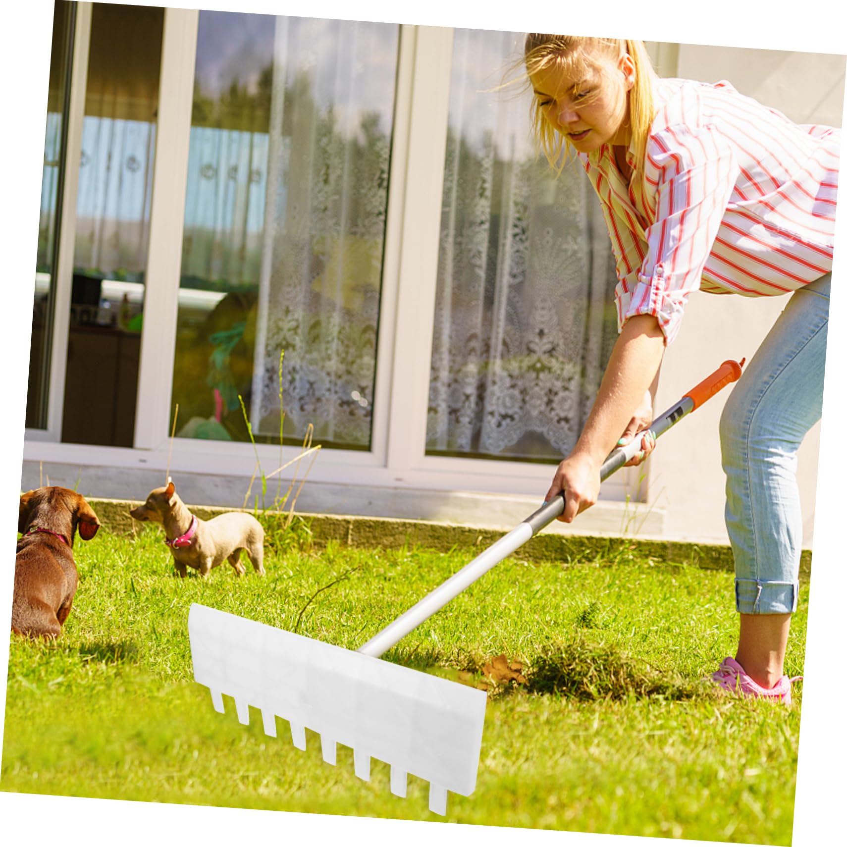 BESPORTBLE Gartenrechen Flexiblem Kunststoff Laubrechen für Effizientes Rechen von Laub und Gartenabfall für Kleine Gartenflächen