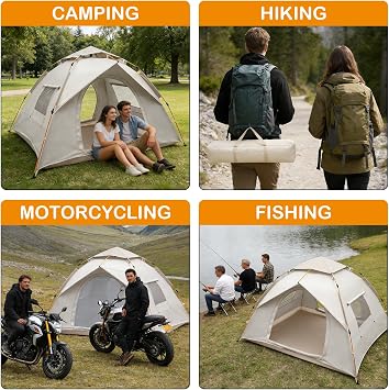 1-2 Person Camping Tent, Waterproof & Windproof Backpacking Tent with UPF 50+ UV Protection, Easy Setup for Hiking, Festivals, Beach, Trips