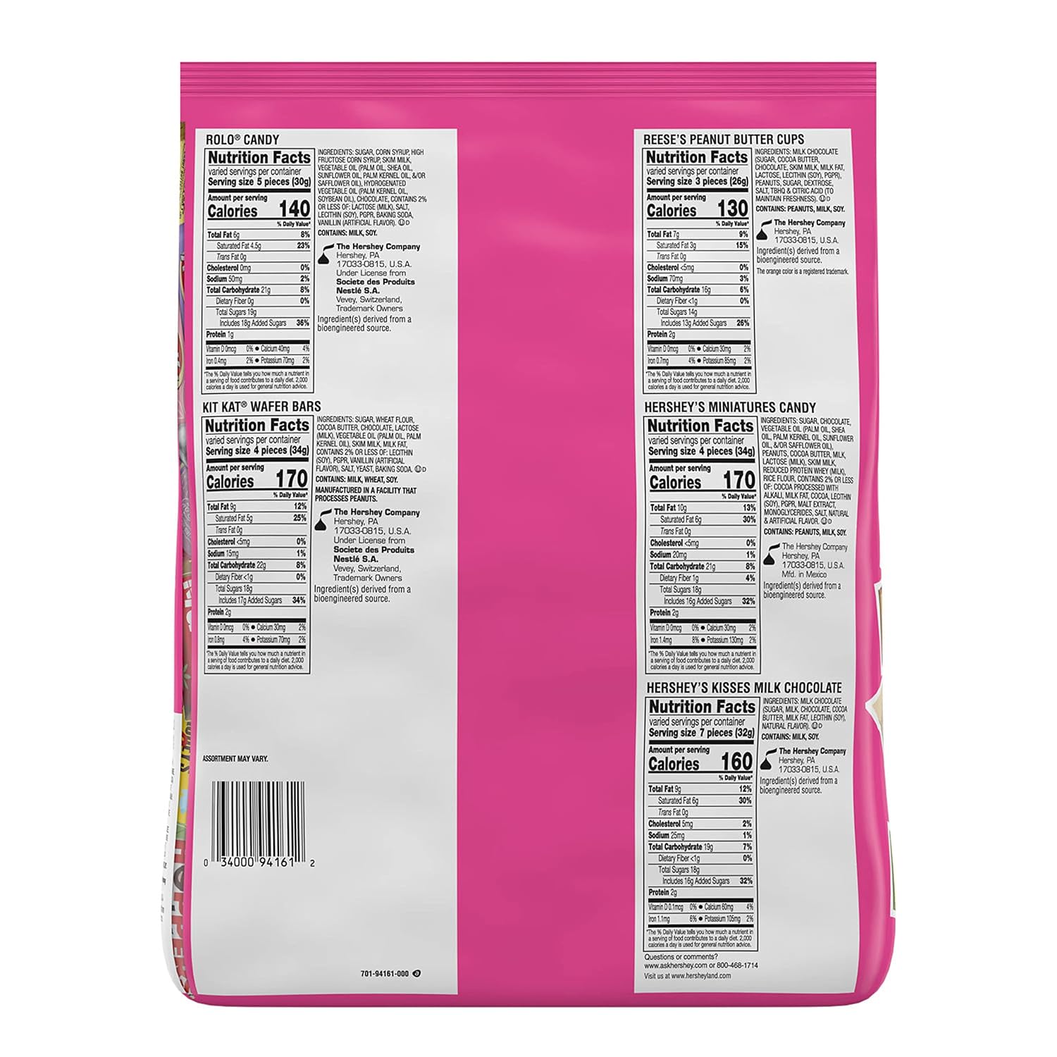 Hershey Chocolate Assortment Treats, Easter Candy, 66.58 oz Bulk Variety Bag (270 Pieces)