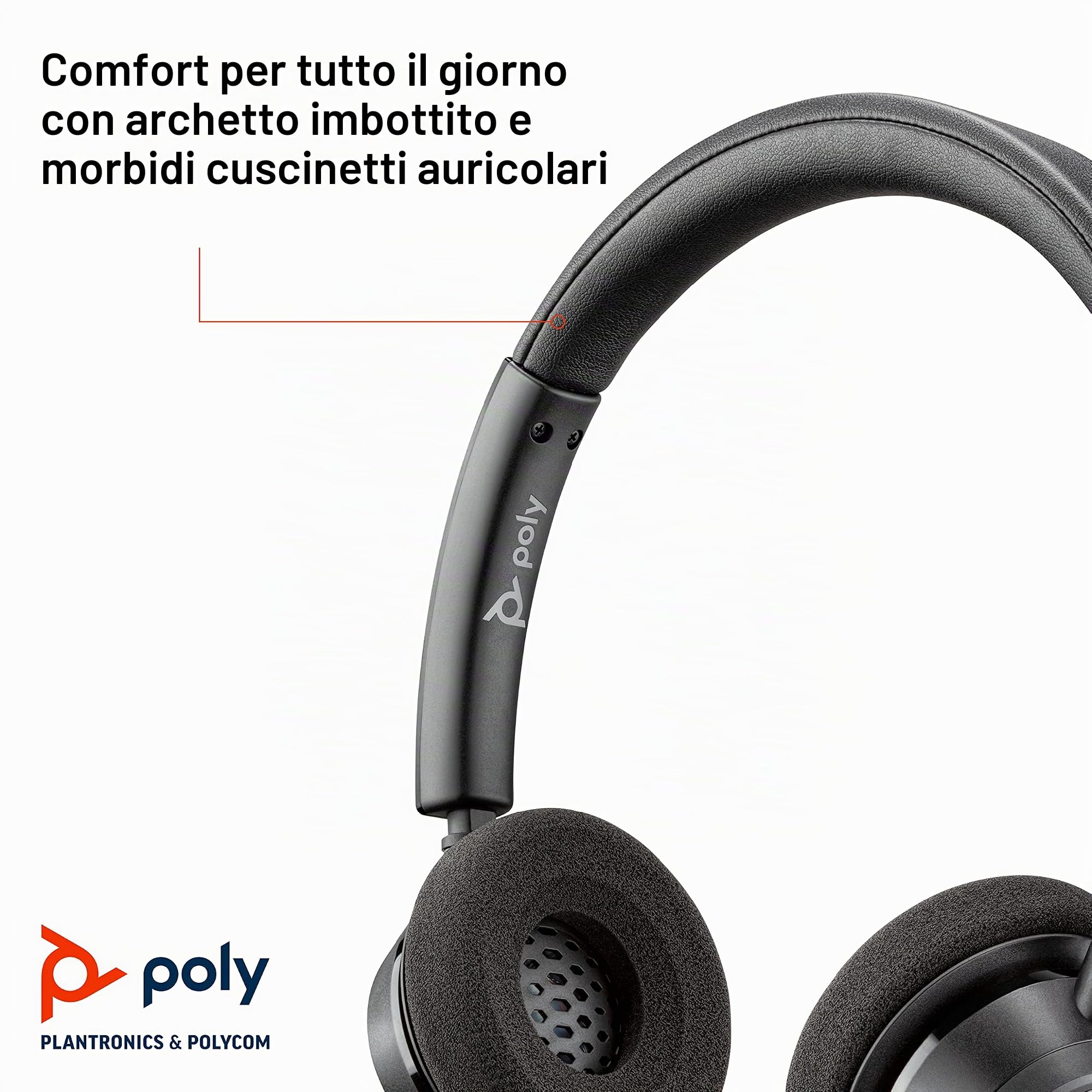 Poly Blackwire 3320 USB-A MS cuffia binaurale, BW3320-M USB-A