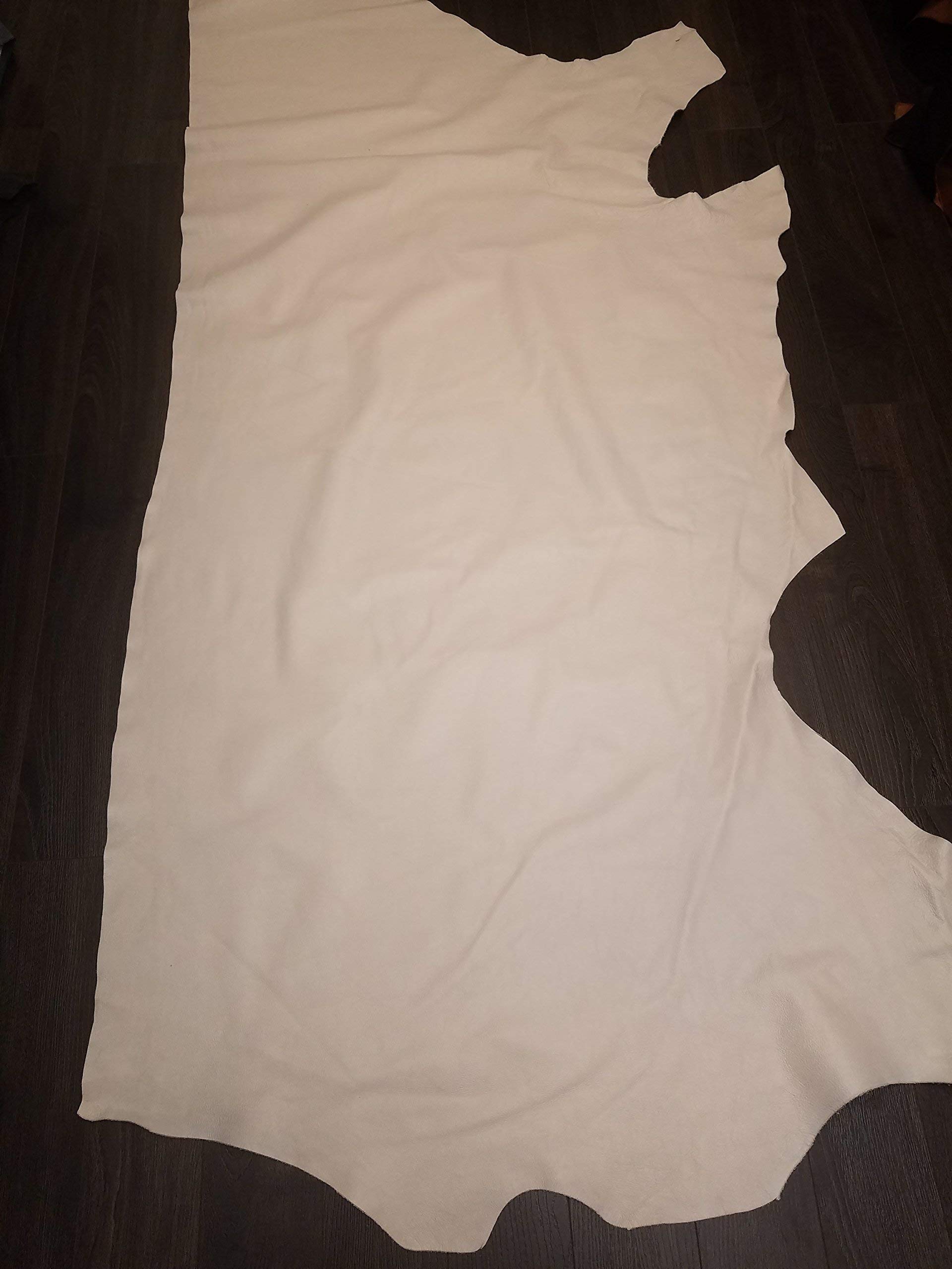 NAT Leathers White Italian Chap Cowhide Leather Hide - 19x32 Inches, 2.5 Oz, Soft Upholstery Grade - View #5