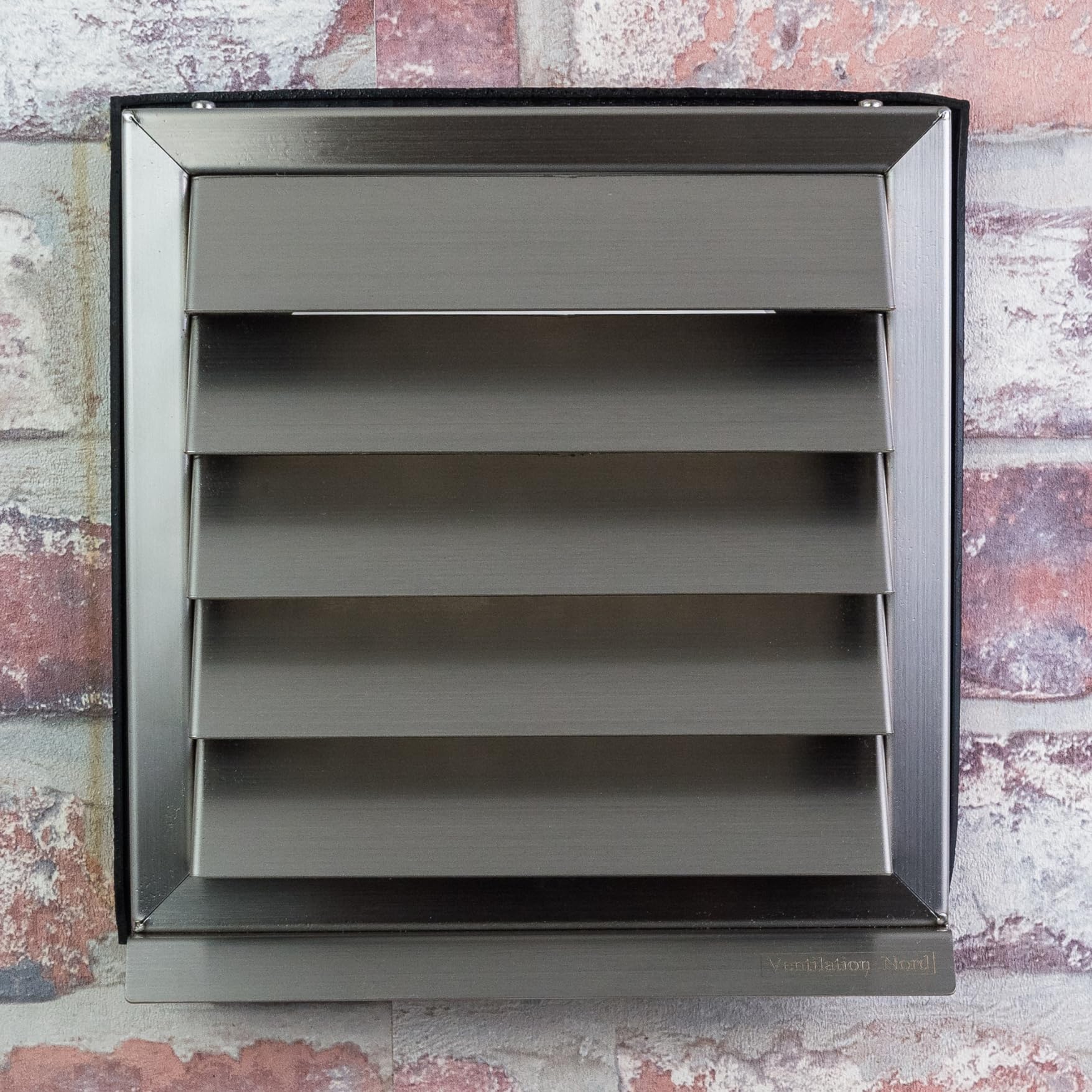VentilationNord Mauerkasten Set mit Mauerkasten 150, Flachkanal-Set, Wetterschutz-Lüftungsgitter mit feststehenden Lamellen & Teleskoprohr Ø 150 | Mauerdurchführung Set