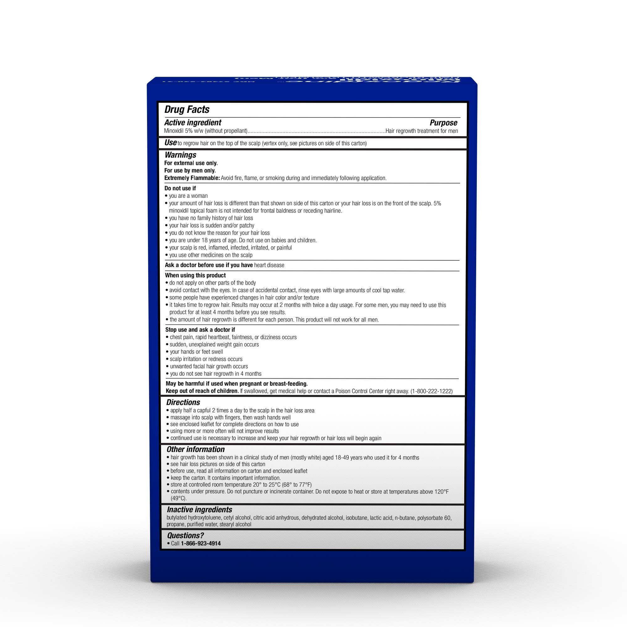 Regoxidine Men's 5 Minoxidil Foam (3 Month Supply) Helps Restore Vertex Hair Loss and Supports