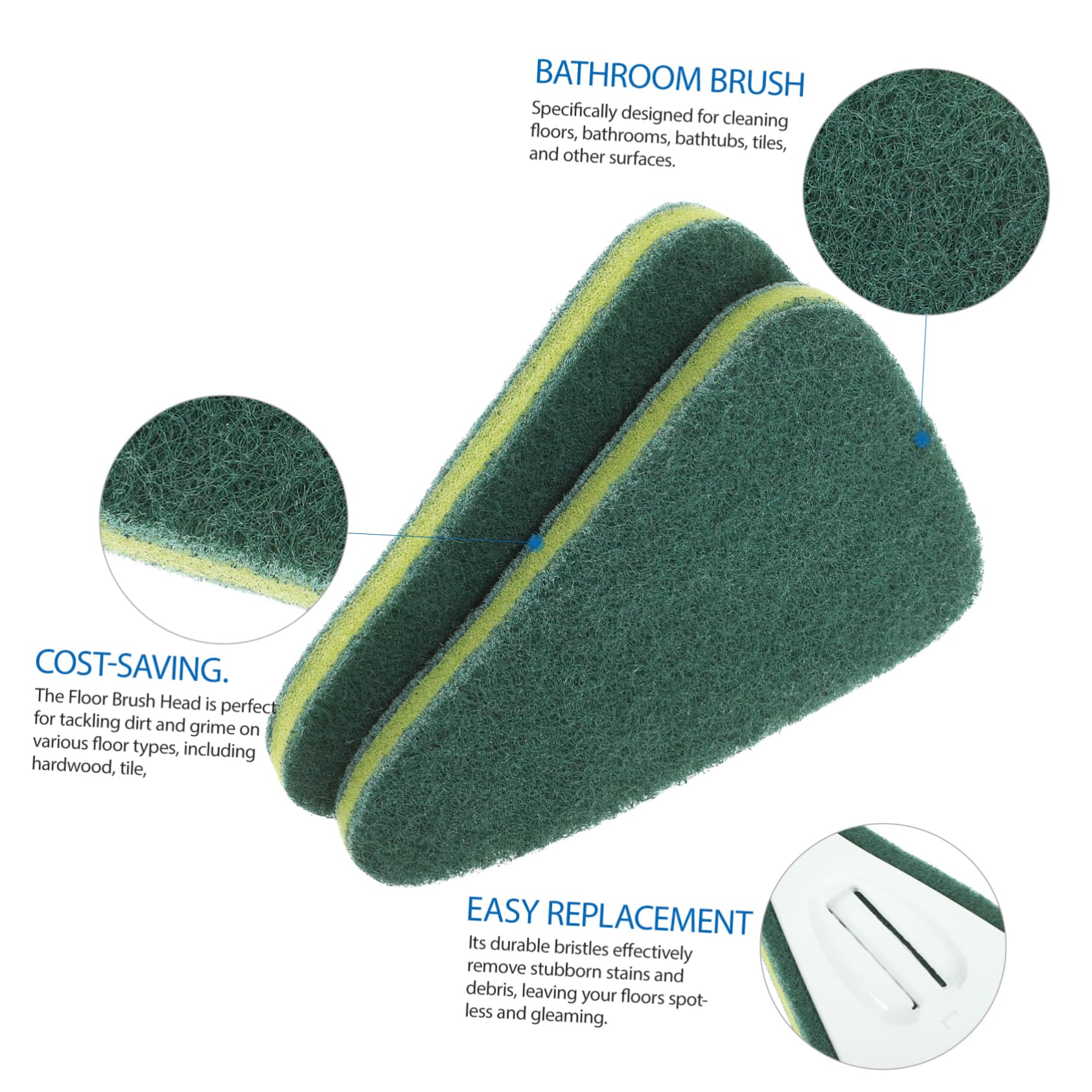 Levemolo Replaceable Floor Brush Heads for Cleaning Indoor/Outdoor Use Bath Scrubber for Tiles and Floors