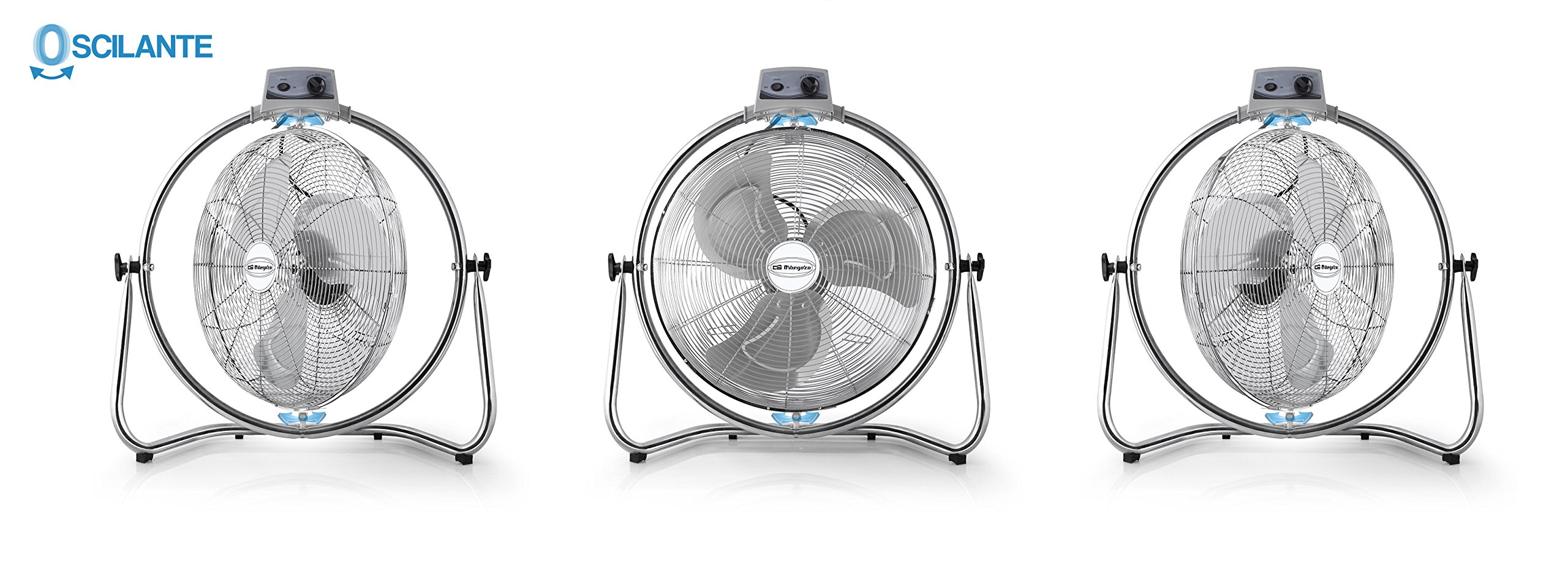 Orbegozo 8600047195 Industrielüfter mit drehbarem Kopf, drehbar oder schwenkbar, Durchmesser 45 cm, 3 Geschwindigkeitsstufen, 130 W Leistung, nicht anwendbar