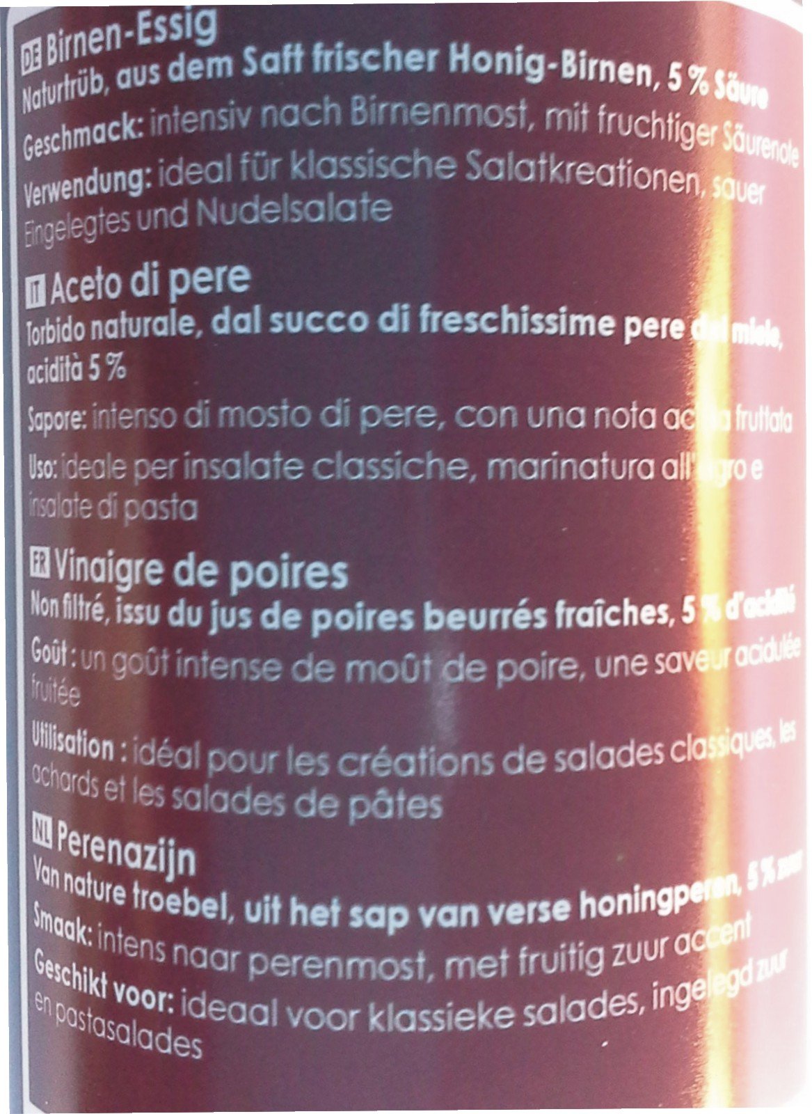 Wiberg Peras vinagre 5% ácido 0,5l