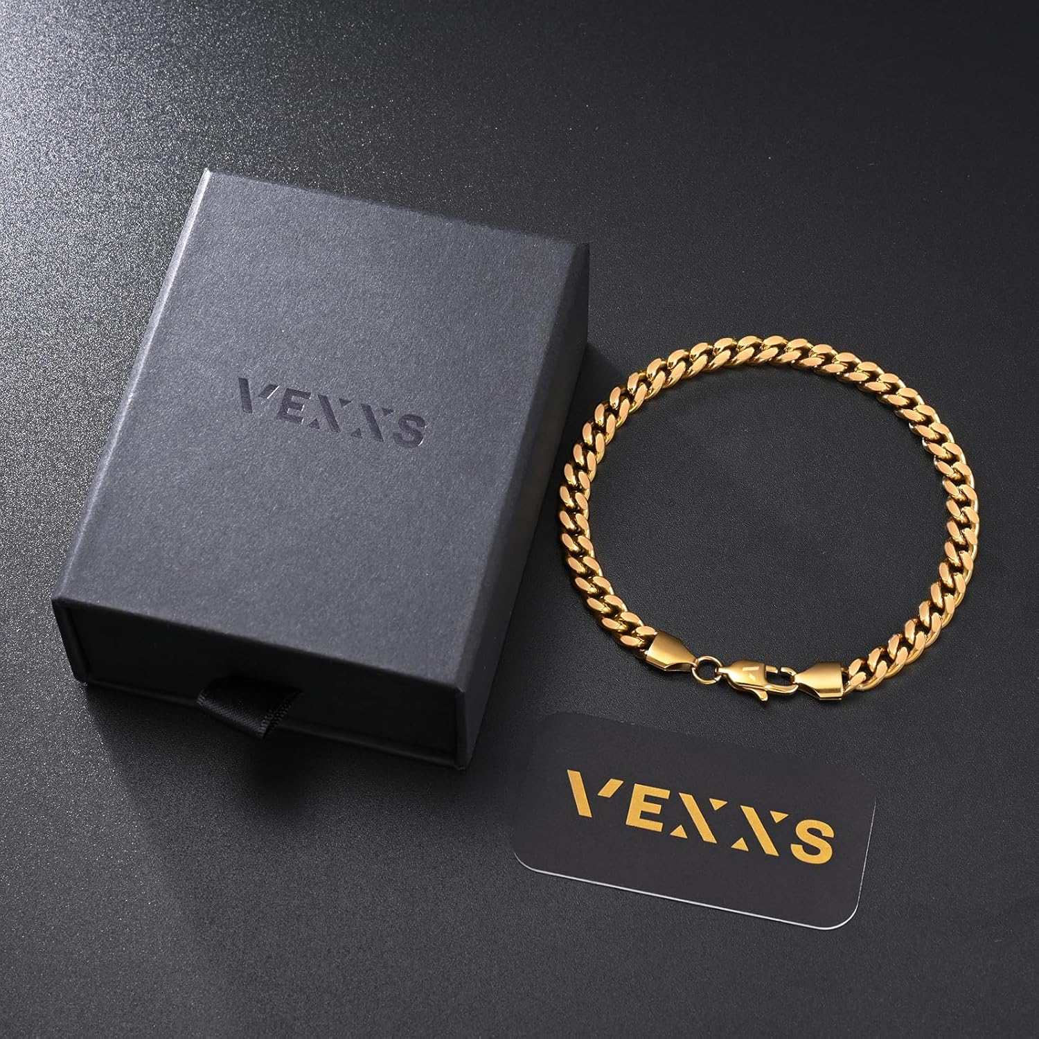 VEXXS Men's Bracelet Flat Cut, 18K Real Gold Plated Miami Cuban Link Bracelet for Men, Diamond Cut Durable No Color Fading Cuban 6mm Men’s Gold Bracelet Street Wear Urban Fashion - Image 6