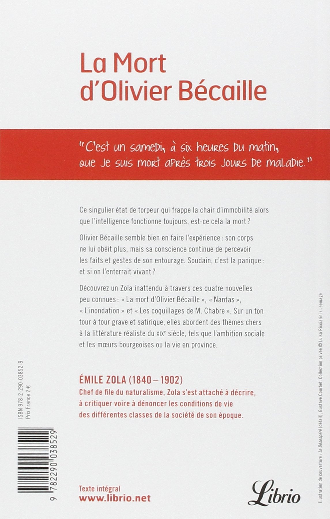 La Mort D Olivier Bécaille Fiche De Lecture