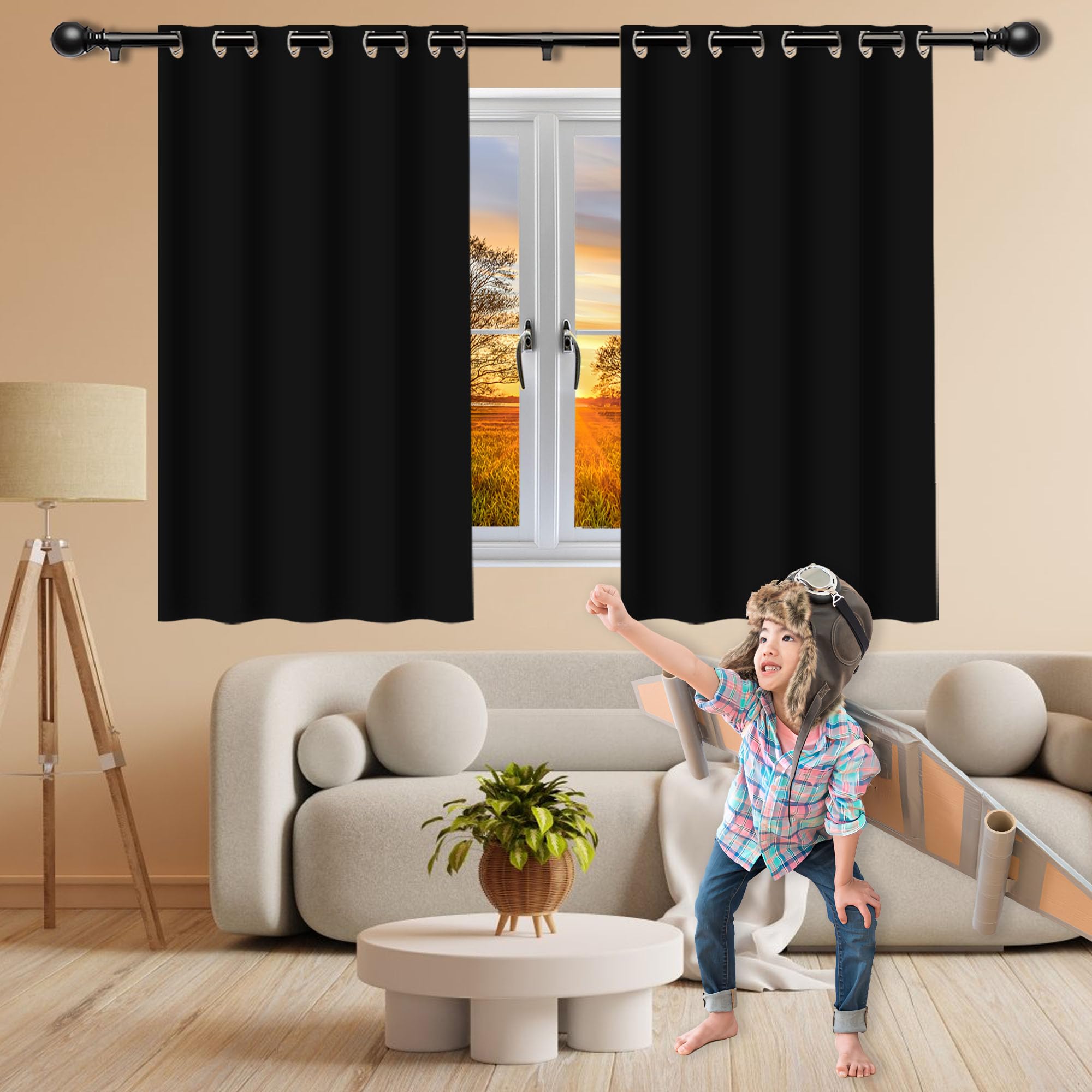 Amazon.co.jp: 1級遮光 ドレープカーテン 2枚1ット 240 x 200 cm Uv