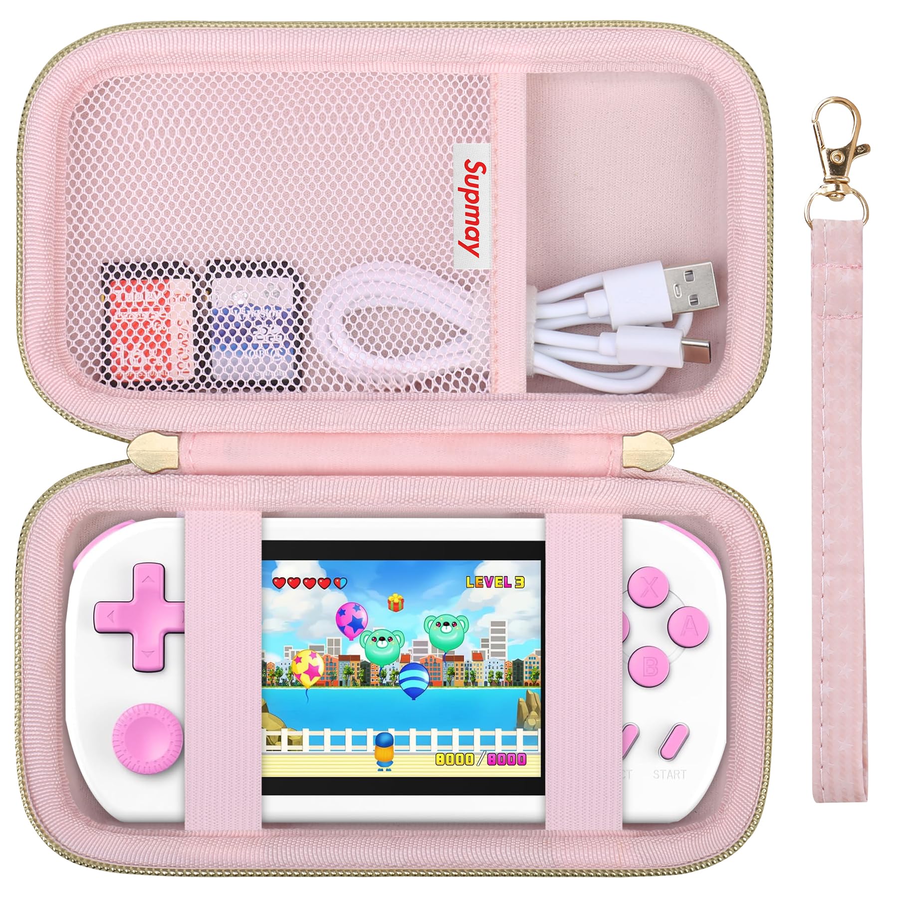 Supmay Carrying Case Compatible with CCTU / TEBIYOU, Storage Holder Travel Bag with Mesh Pocket for USB Cable, Pink