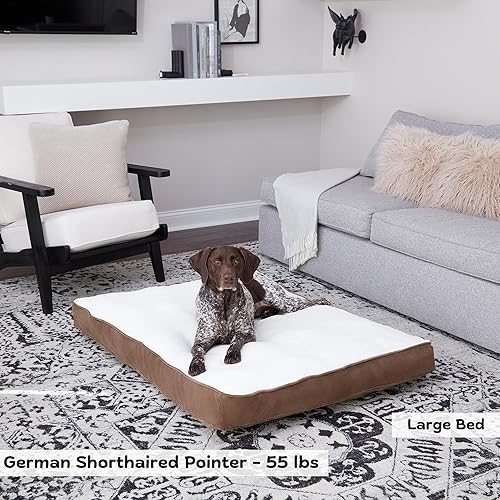 Miniatura 3 de Happy Hounds Daisy - Cama para perro de sherpa con soporte de lujo, grande (48 x 36 pulgadas), color moca
