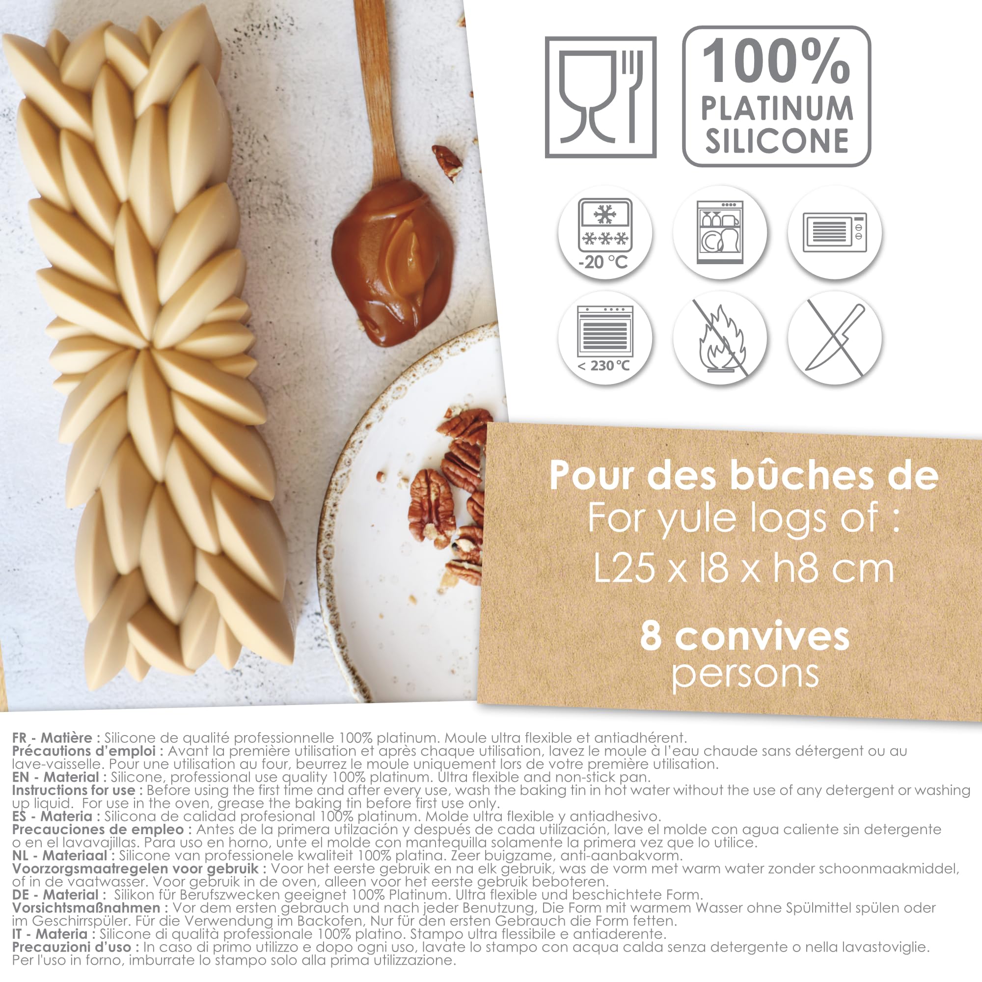 ScrapCooking – Moldes para Pasteles Instant – 3 Moldes de Silicona para Tartas 3D, inserto y alfombra de bizcocho – con recetas – canalón suave para repostería – Dorado – 1940