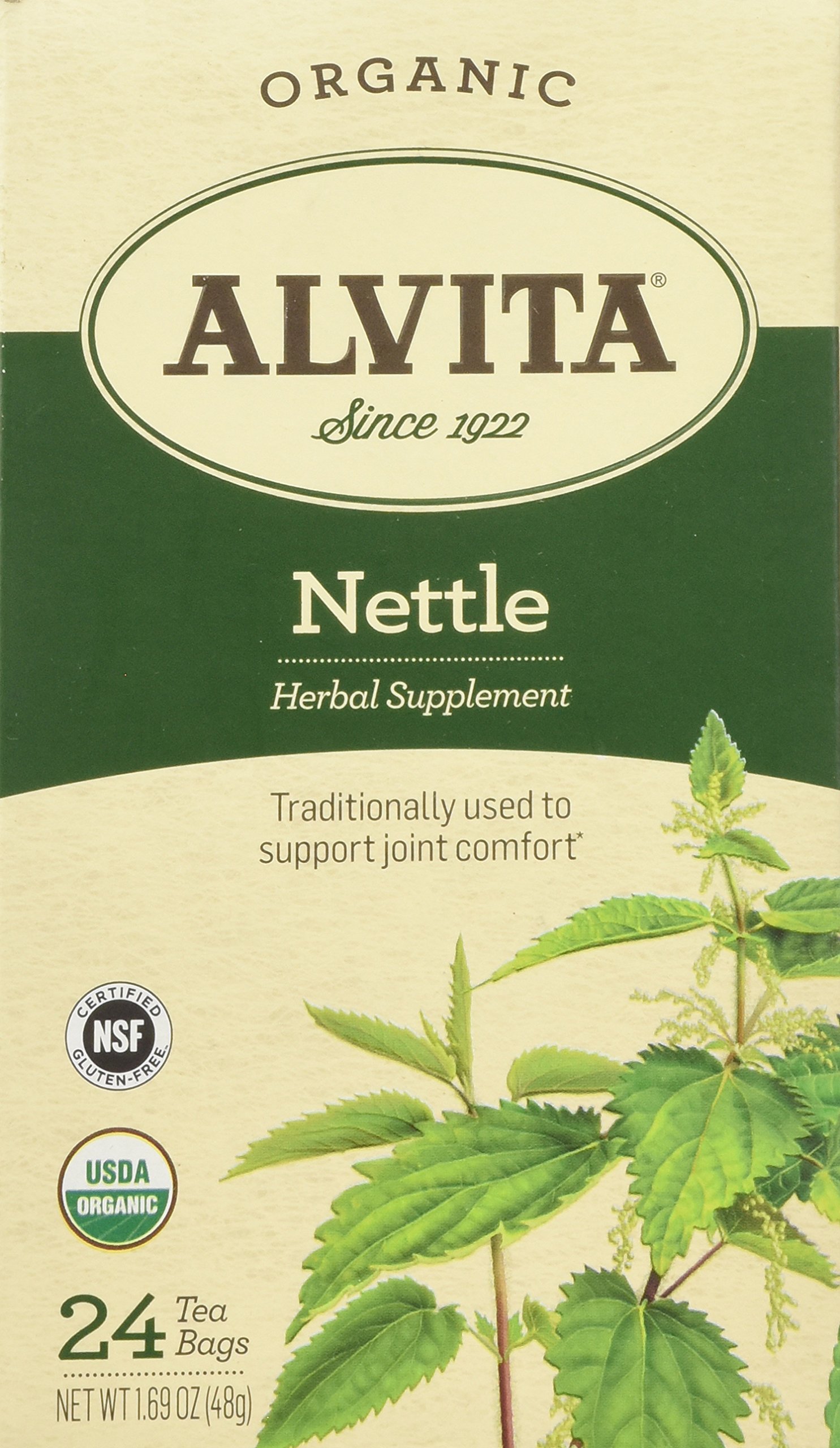 Alvita Teas Organic Herbal Tea Bags Nettle Leaf, 1.69 oz, 24 bags