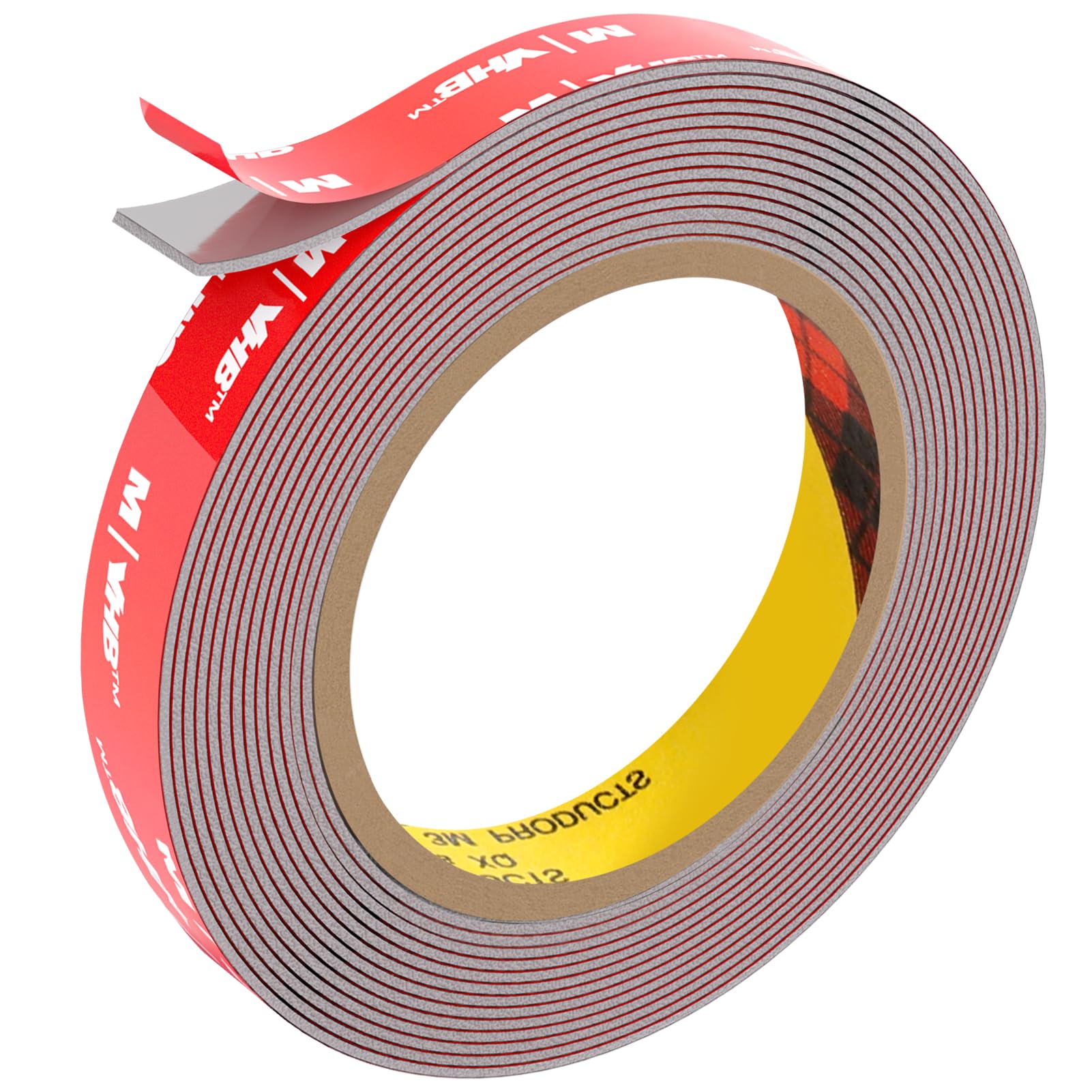 Doppelseitiges Klebeband Extra Stark, Schaumstoffband Klebeband, Montageklebeband Wasserfest und Hochtemperaturbeständig für Auto, LED-Lichtband, Heim - und Bürodekoration, Grau (15.4FT×0.59IN)