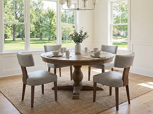 Juego de 4 sillas de comedor modernas de mediados de siglo, tapizadas de piel sintética, sillas Parson modernas sin brazos de cocina, sillas de