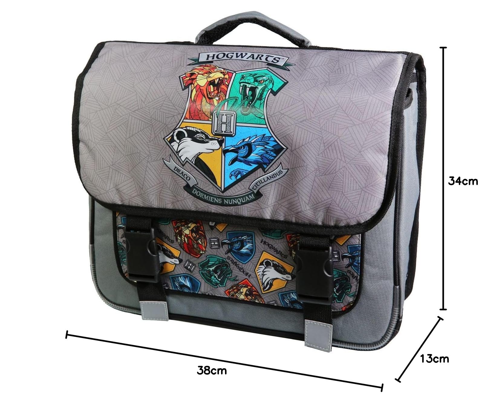 Bagtrotter - Cartable Primaire Garçon 38 cm - Grand Rangement - Tons Noir & Gris - Différents Modèles & Licences