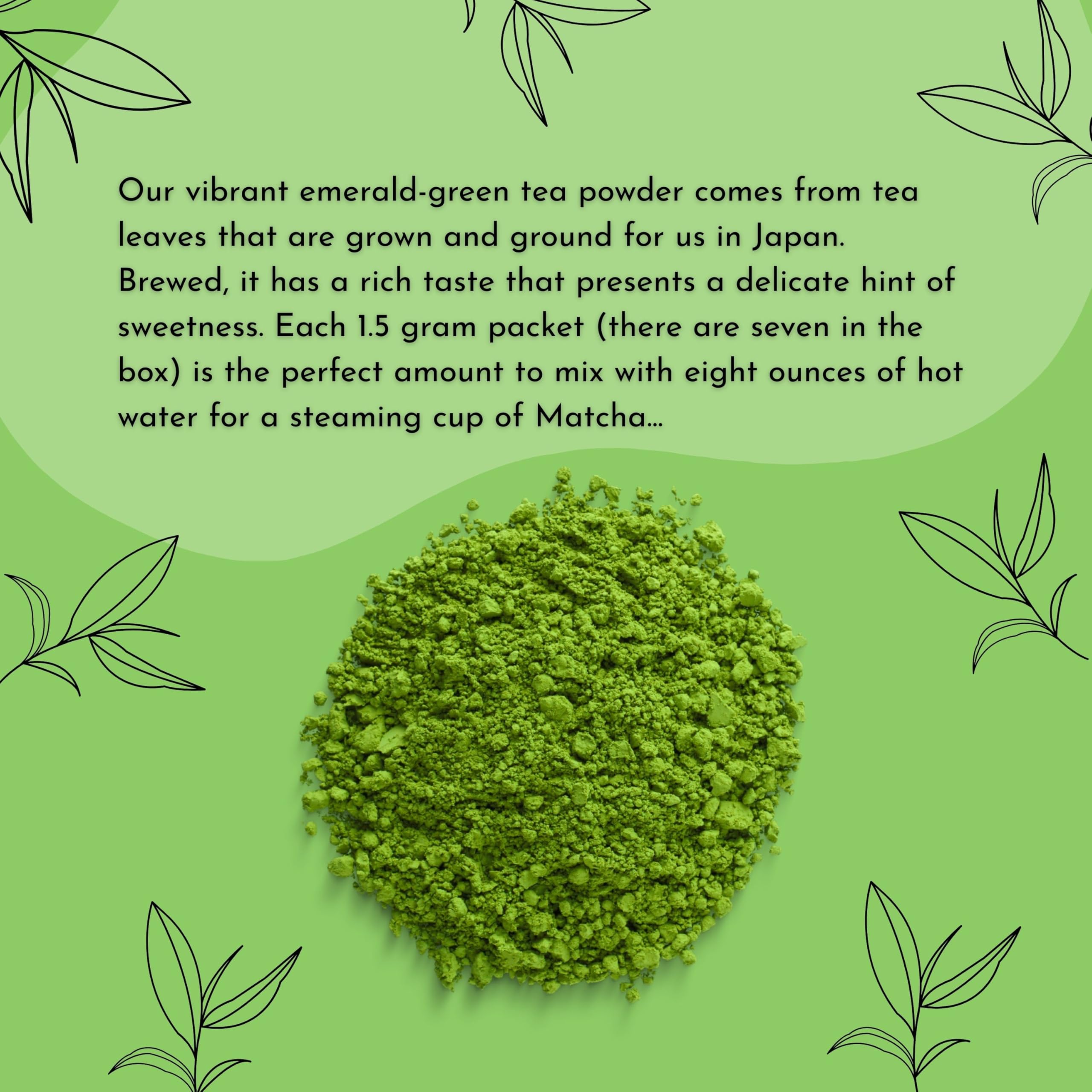 Trader Joes MATCHA GREEN TEA 2 PACK SEVEN SINGLE-SERVE PACKETS ANTIOXIDANTS ENERGY BOOST — view 4