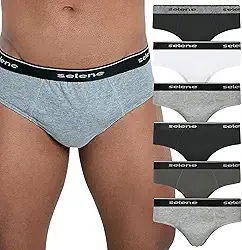 Kit 6 Cuecas Slip Algodão Elástico Boxer Selene Algodão Masculino Adulto