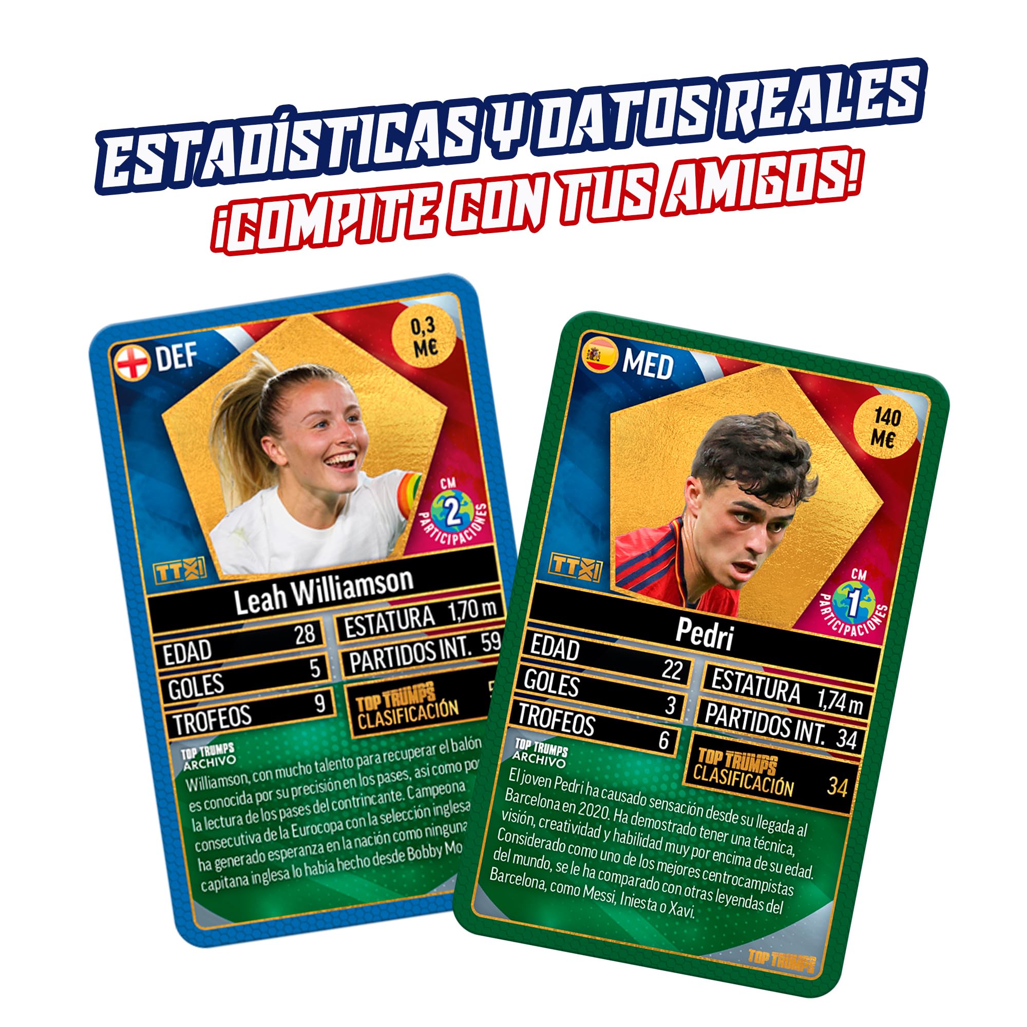 Bizak Futbol Mundial Top 200 Set Trading Cards Verde 34 Cartas Coleccionables Jugadores Top