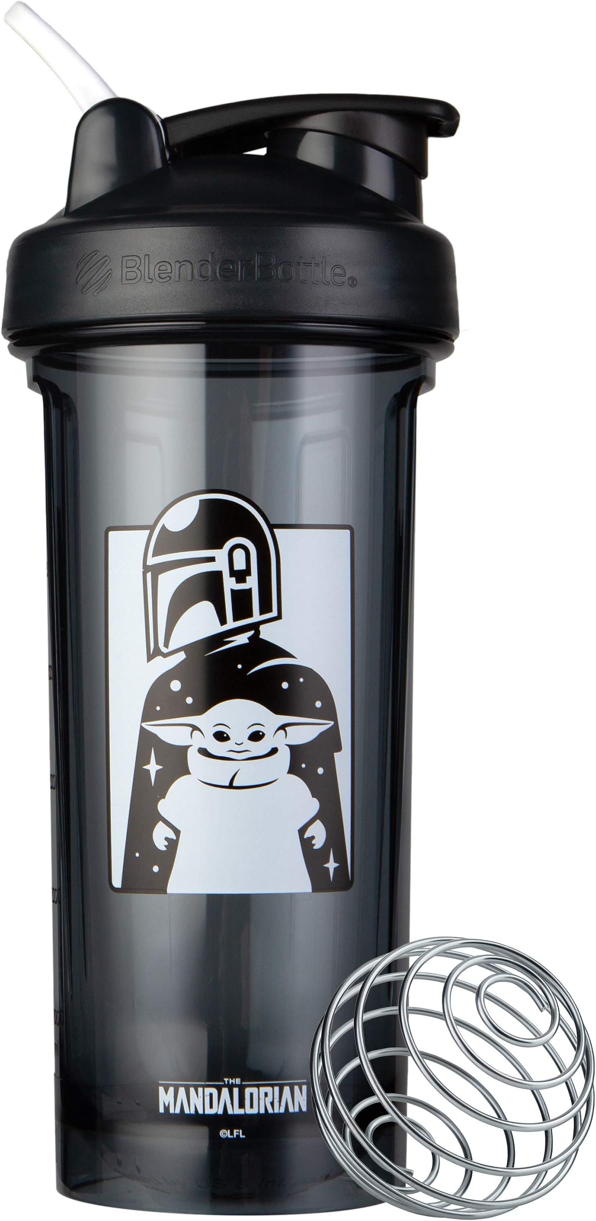 BlenderBottle Star Wars Shaker Bottle Pro Series Perfect for Protein Shakes and Pre Workout, 28-Ounce, Mandalorian & Child (Pack of 1)