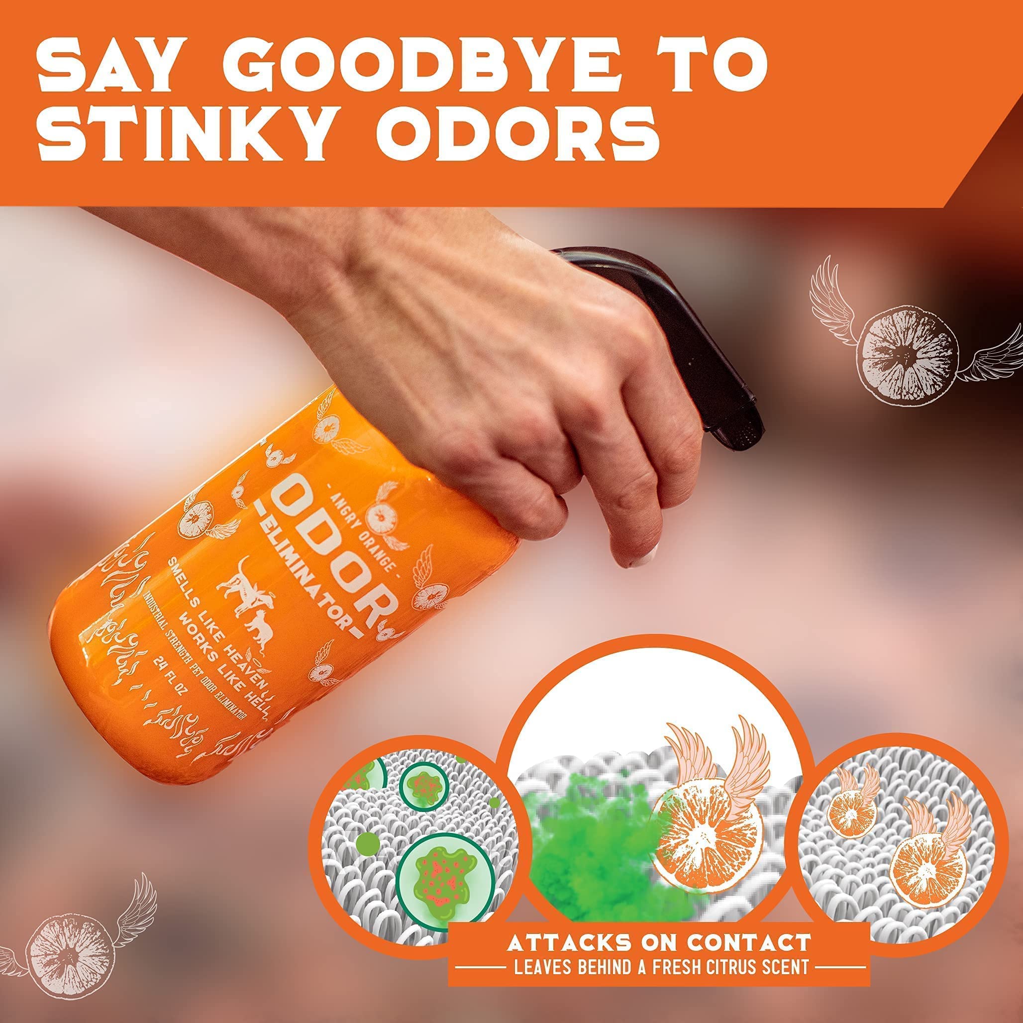 ANGRY ORANGE Pet Odor Eliminator for Home Citrus Deodorizer for