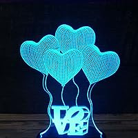 Vista 2 de Globo de amor romántico 3D acrílico para base de lámpara LED (solo acrílico. Base LED se vende por separado)