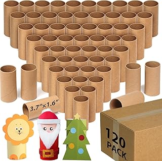 Modacraft 48-Pack Brown Cardboard Tubes (1.57"x3.7") | Empty Toilet Paper Rolls for DIY Crafts, Kids Art Projects, STEM Classroom Supplies | Green Friendly & Safe