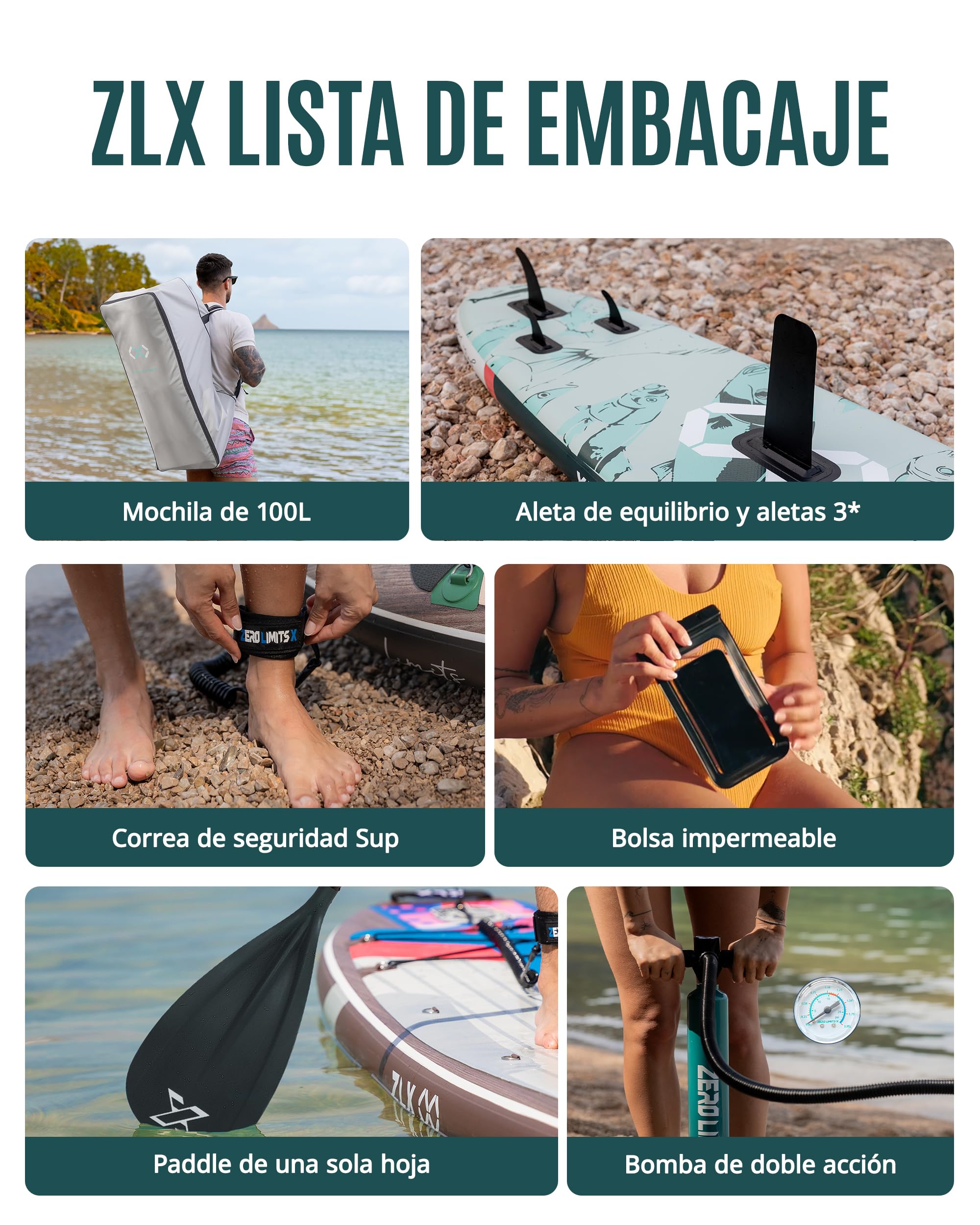 ZLX Tabla Paddle Surf Hinchable 350cm con Asiento – Ideal para Principiantes, Familiar, EVA Antideslizante, PVC Militar 3 Capas, Estable para Mar, Lago & Río, Paseo en Pareja