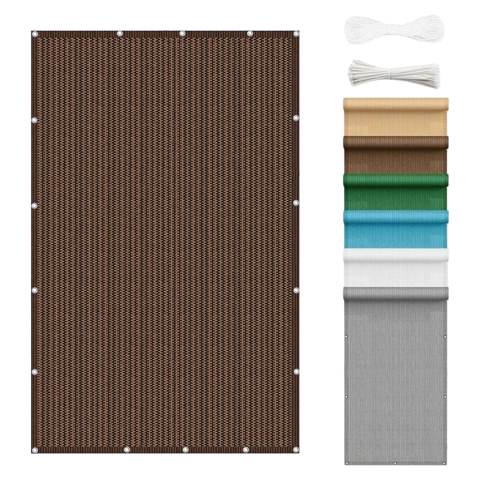 Frangivisto Balcone 170 x 350 cm in HDPE Anti-Uv Divisorio Parasole Paravento Protezione Privacy Respirante Copertura per Balcone per Recinzioni Ringhiera Terrazzo, Marrone