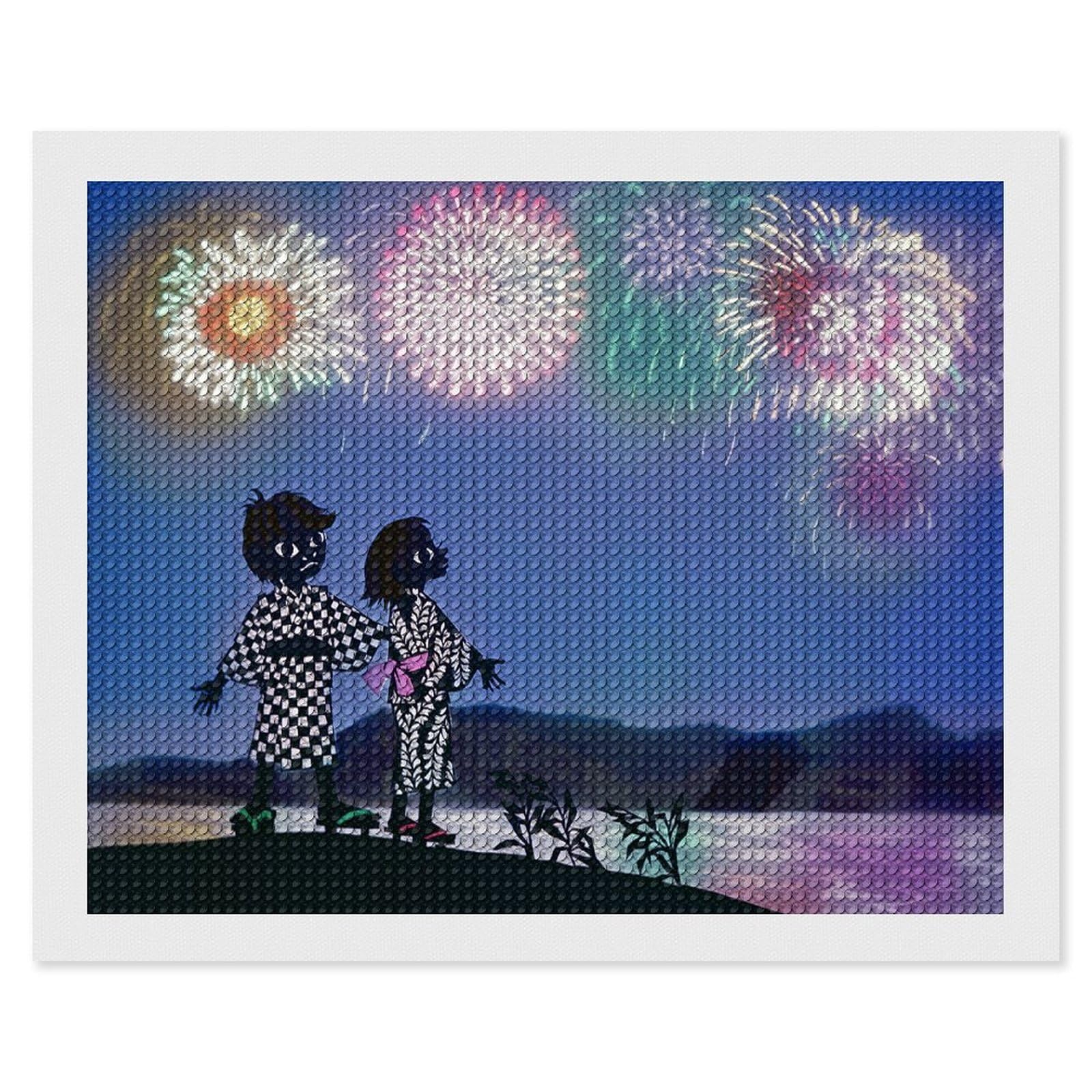 Amazon.co.jp: 藤城清治 おさななじみの花火 5Dダイヤモンドペイン
