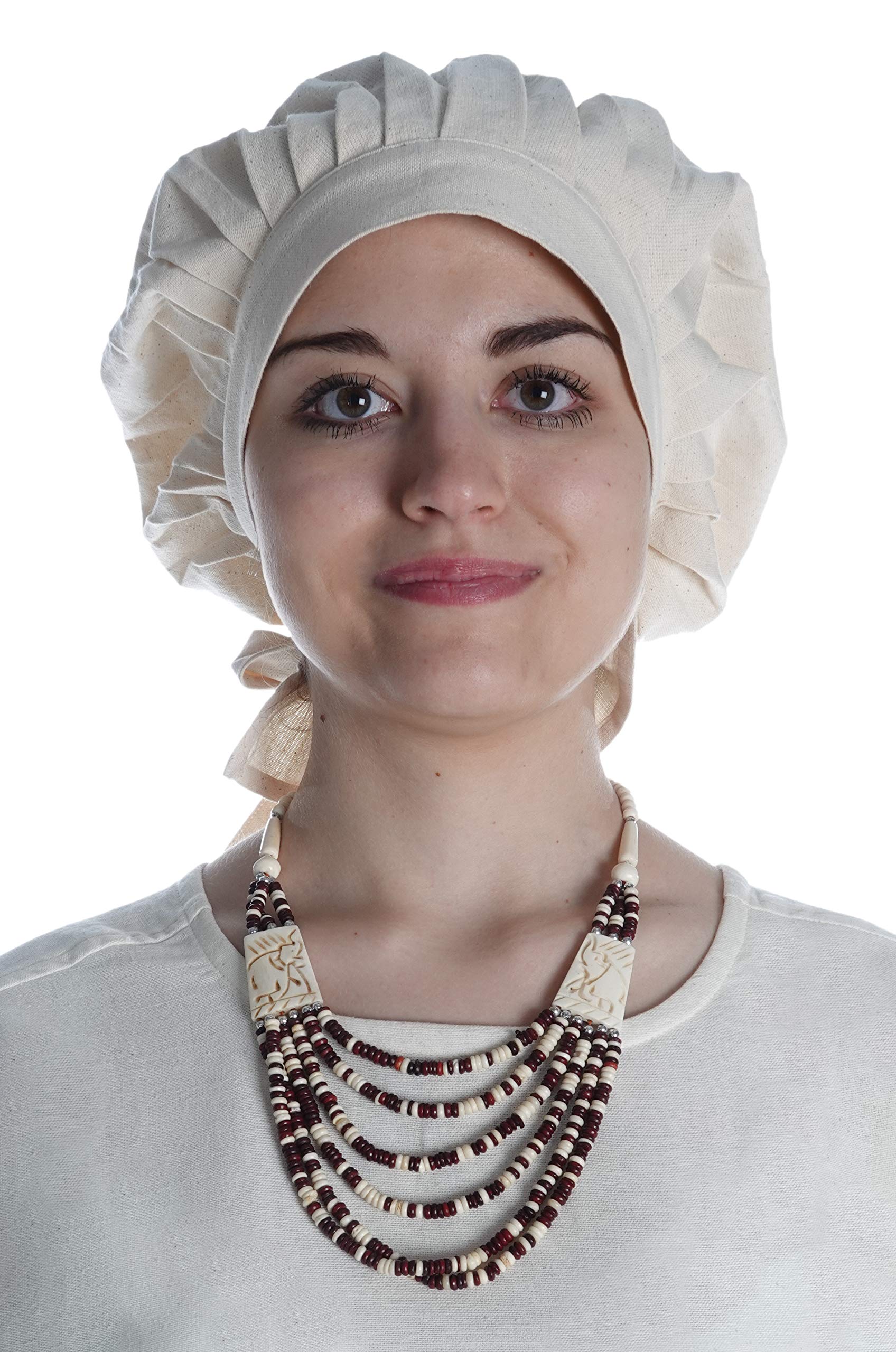 HEMAD Lady Bonnet with tie Dark red Pure Cotton - Image 2