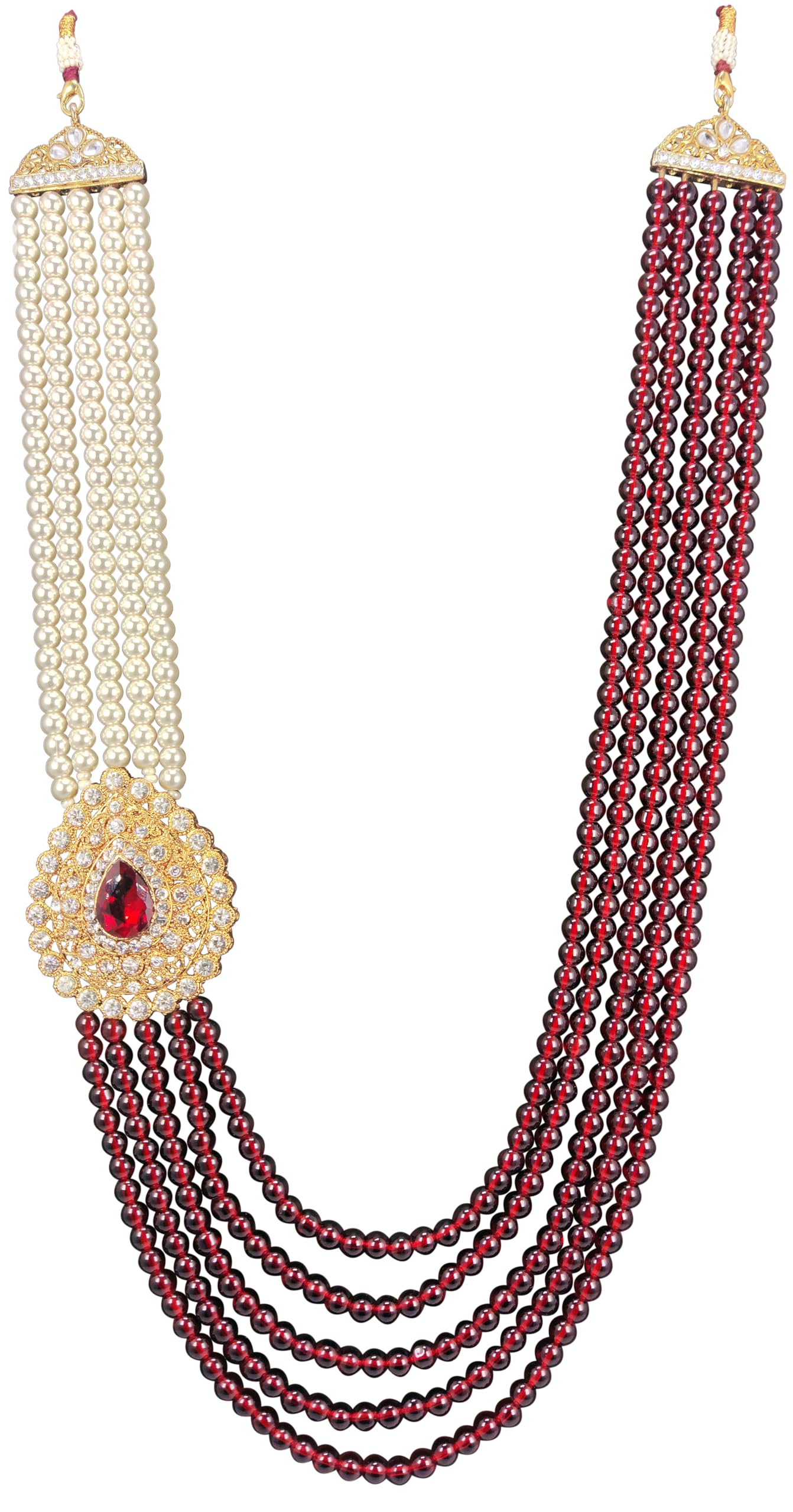 RAADHE CREATION Moti Mala For Men Necklace groom Pearl Sherwani Traditional Gold Plated Five Layered Design for Marriage Indian Wedding (Dulhe ki mala) (B08XXJHSKR) Amazon Price History, Amazon Price Tracker