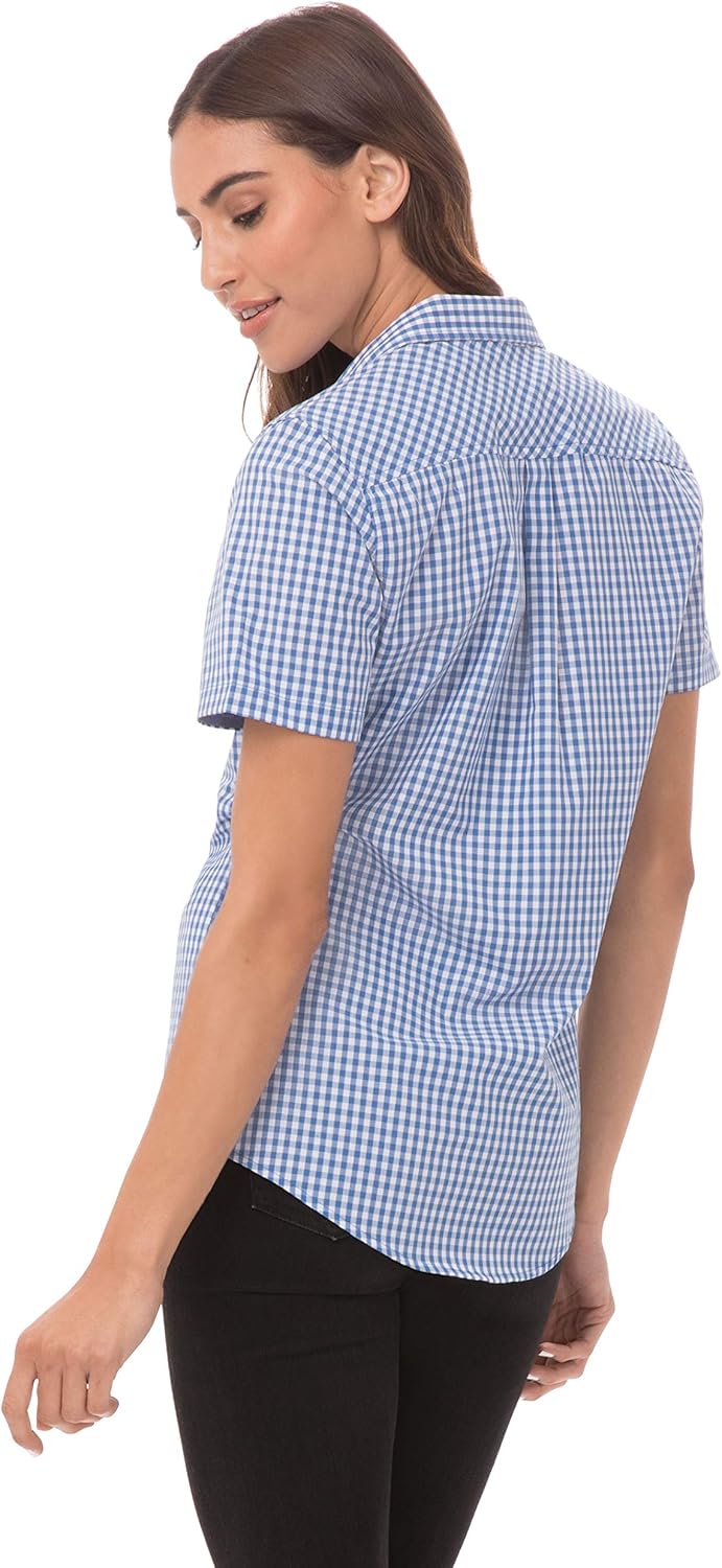 Chef Works Women's Modern Gingham Short Sleeve Dress Shirt - Image 6