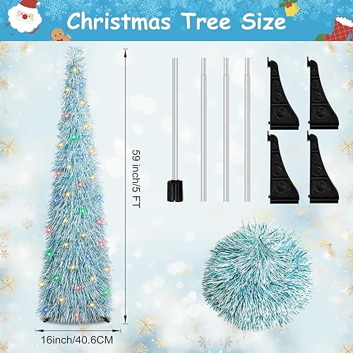 Miniatura 10 de Árbol de Navidad artificial de 5 pies, Coloful