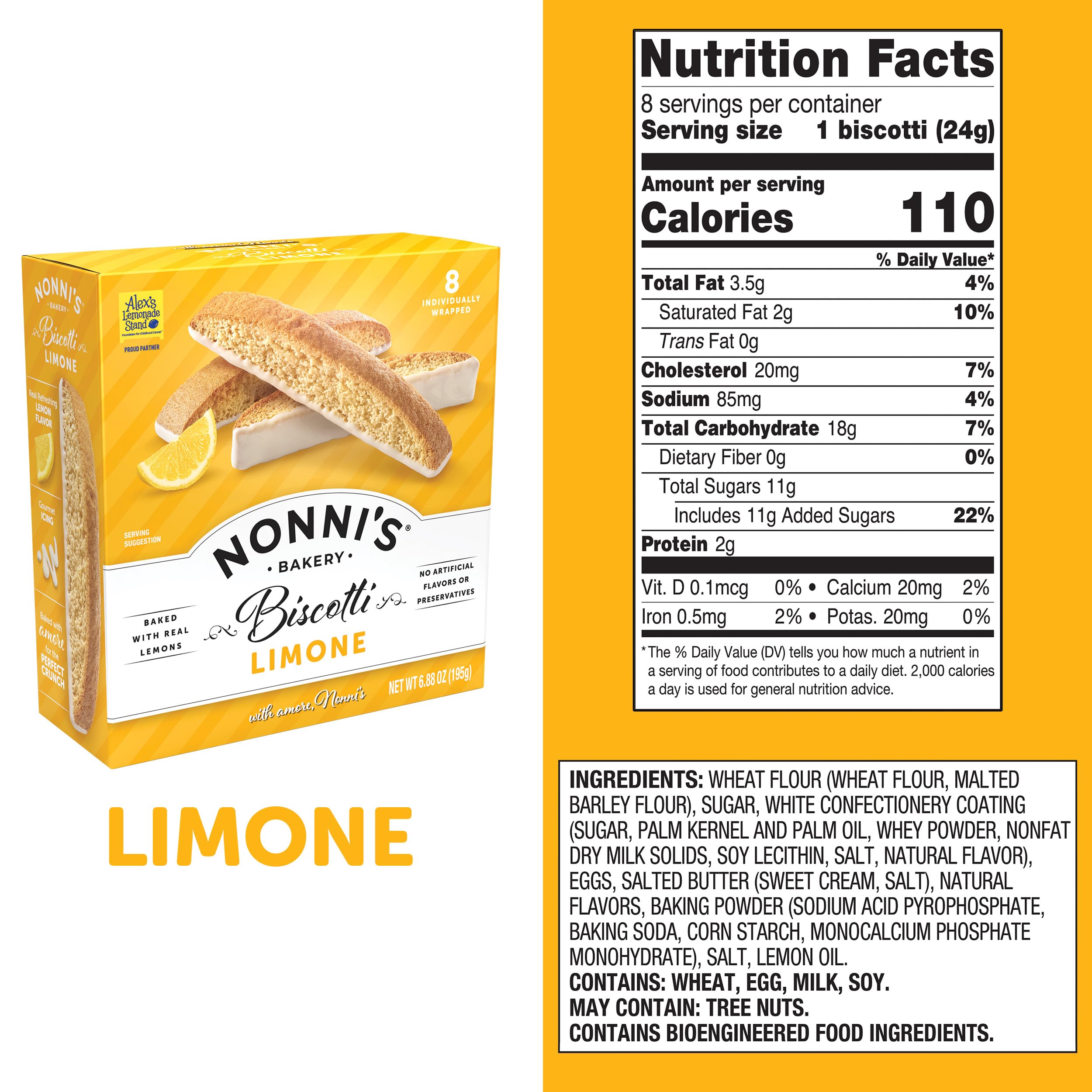 Amazon.com: Nonni's Limone Biscotti Lemon Cookies, Individually
