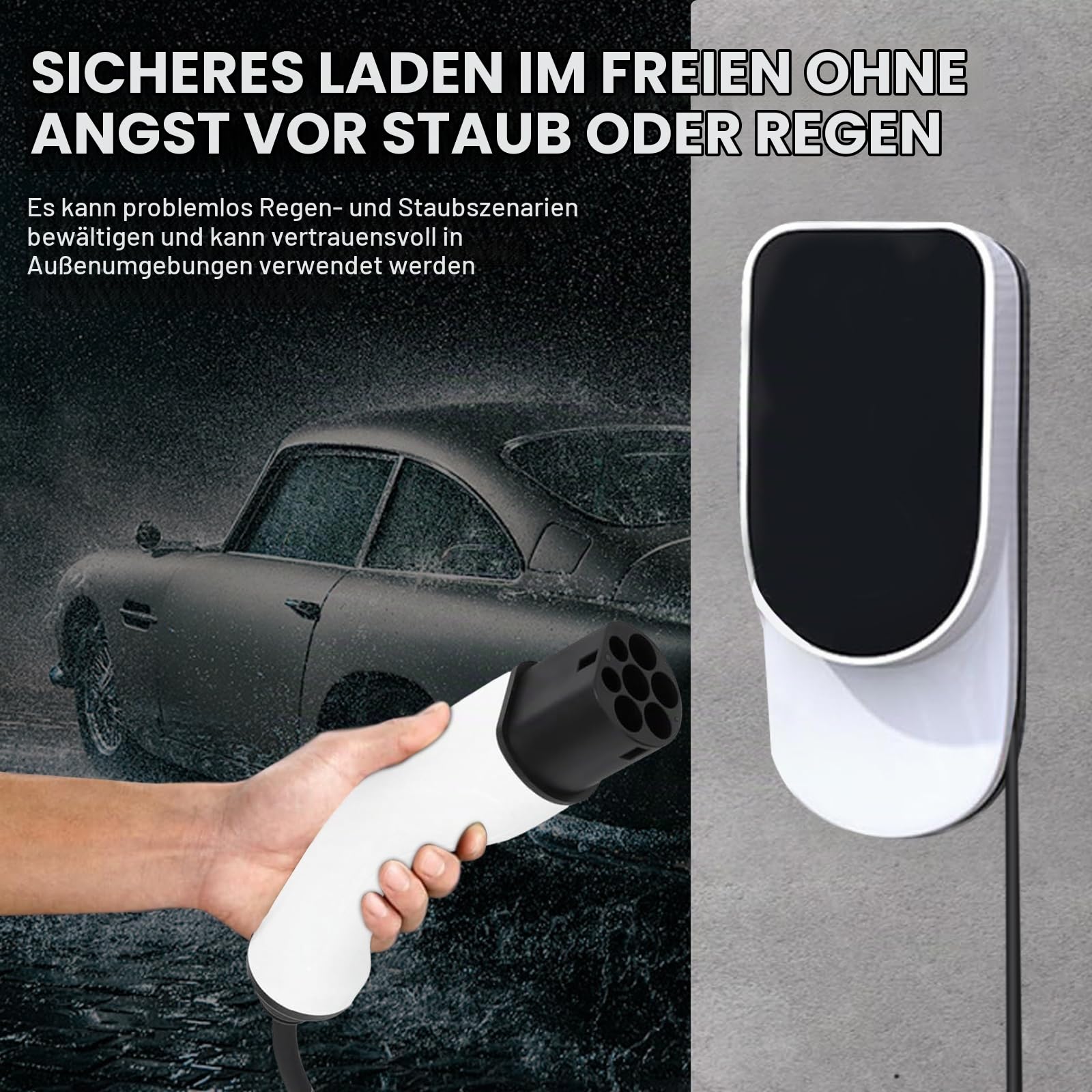Elektroauto Ladegerät Adapter, Typ 2 auf Schuko Adapter für Schuko auf IEC 62196 Typ 2 Auto Ladestationen, Wallbox Schuko Ladekabel Adapter für EV Adapter