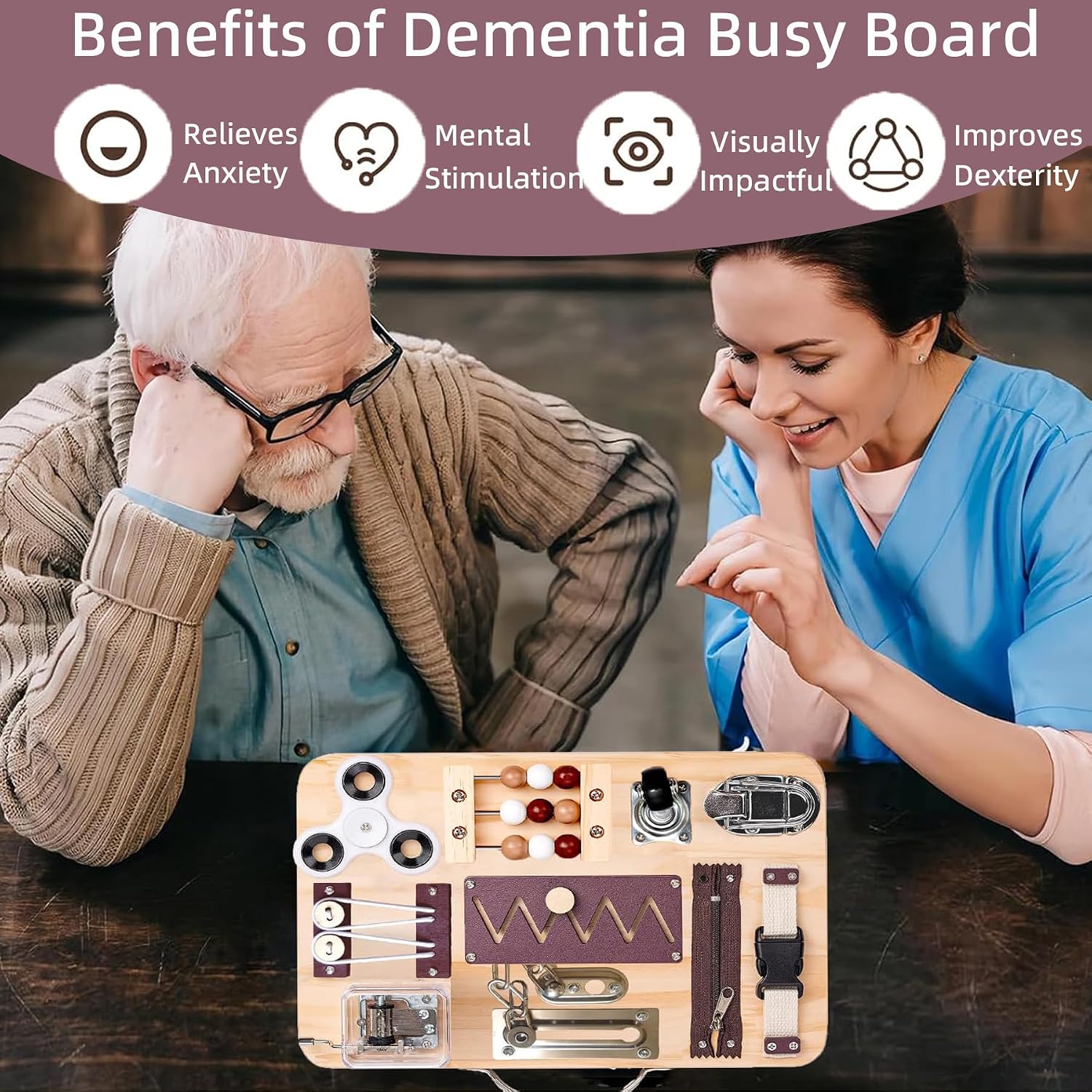 Dementia Activities for Seniors,Fidget Busy Board for Adults with Dementiam Activities for Seniors,Memory Games for Autism Adult,Assistance Products Elderly Patients, Gift Toys for Alzheimers Autism