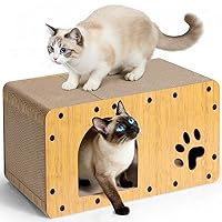 Gimars XXL Tiragraffi per Gatti Cartone, Casa in Cartone con Palla Giocattolo