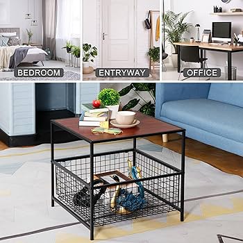 H＆O✕GeekField ML SIDE TABLE Holt Metal Outdoor Side Tables, Set of 2, Navy Blue