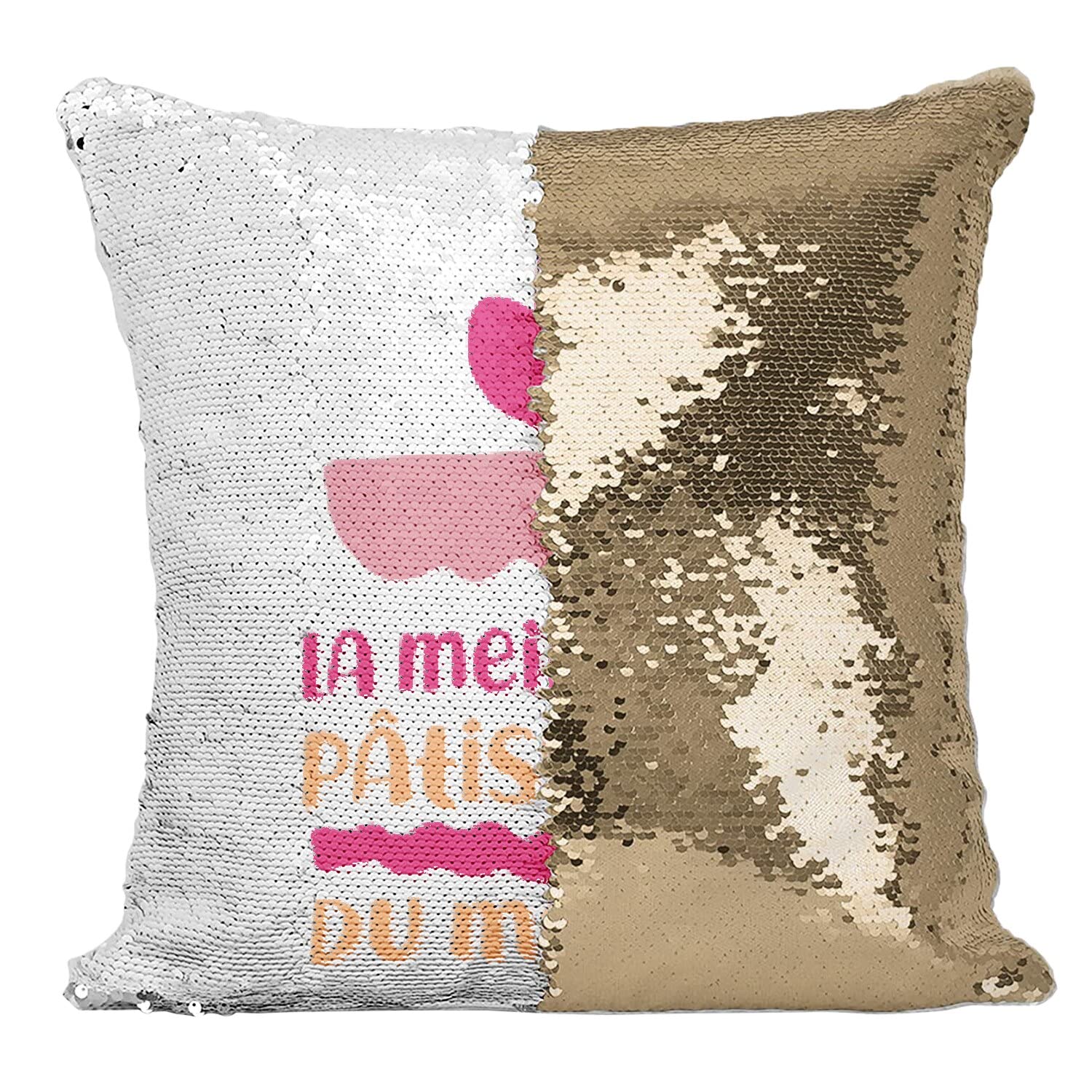 Coussin Paillettes Doré La Meilleure Pâtissière du Monde dessert gâteau boulangerie housse magique