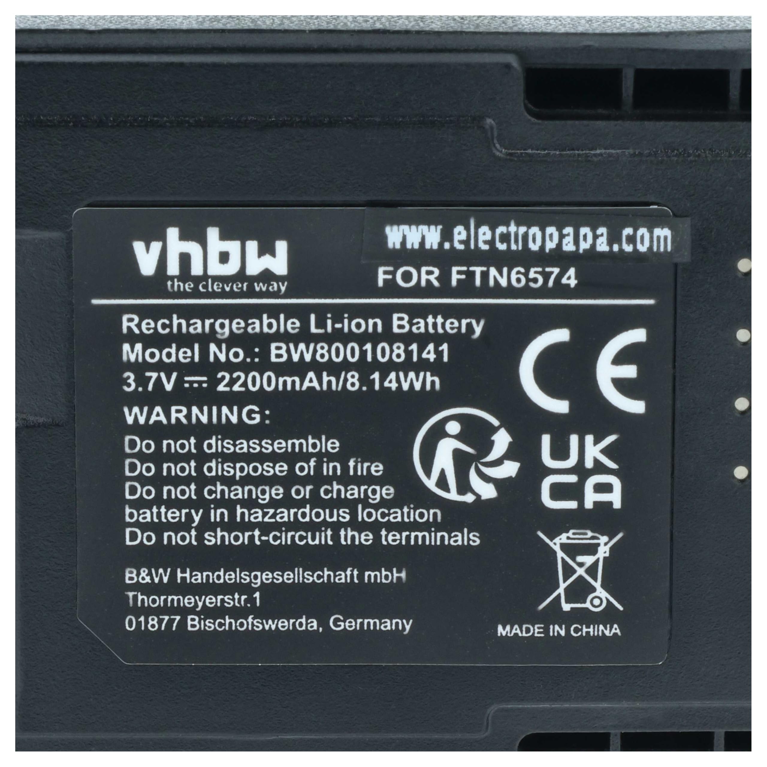 vhbw 10x batería Compatible con Motorola MTP850S, MTP800, CEP400, PTX850, MTP850 Zeon Radio (2200 mAh, 3,7 V, Li-Ion)