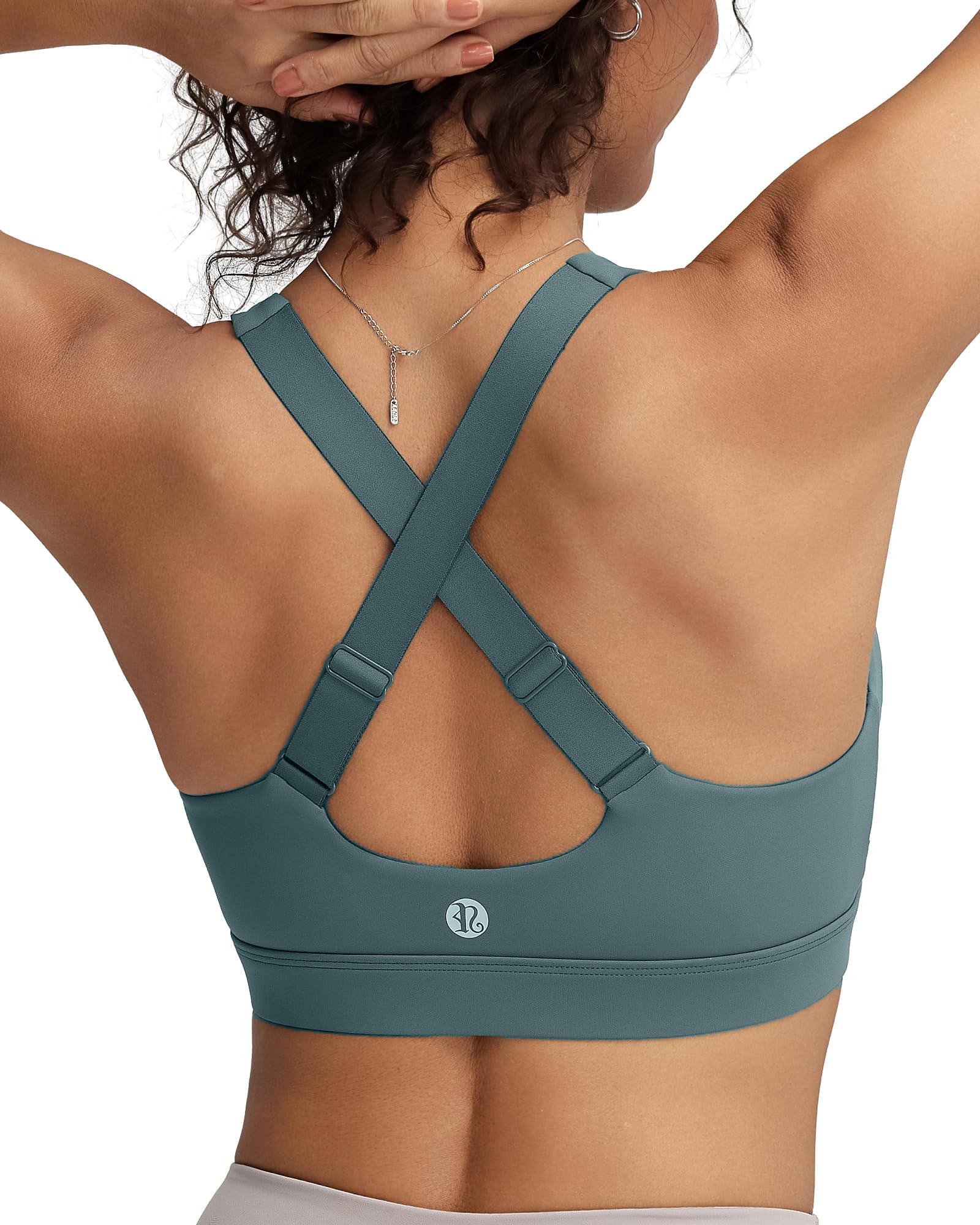 RUNNING GIRL High Impact Sports Bras for Women, Adjustable Straps Bra High Support Workout Bra with Sewn in Pads