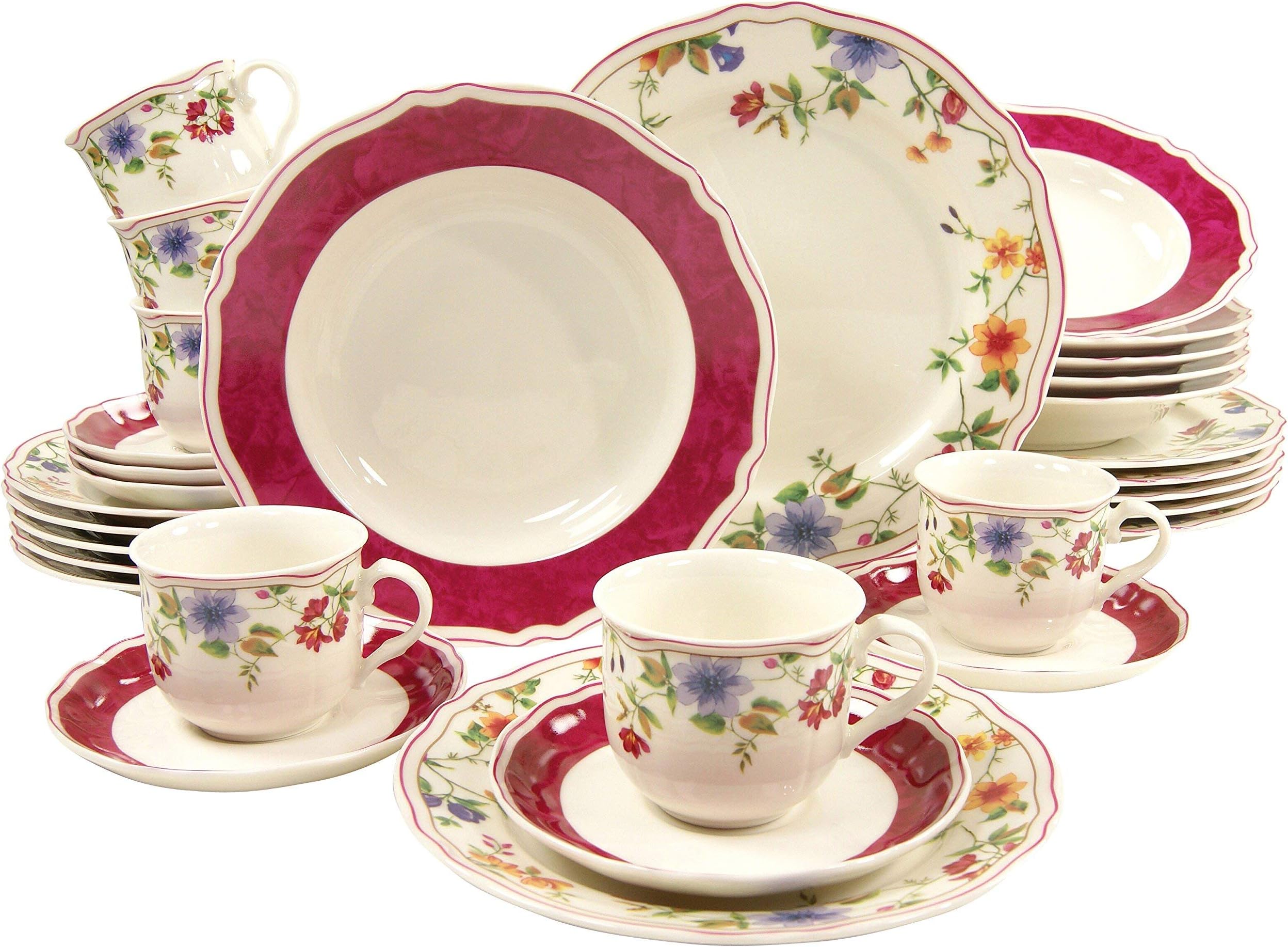 Creatable, 16142, Cornwall Garden, dinner ware set 30 pieces, Porcelain, Multicoloured