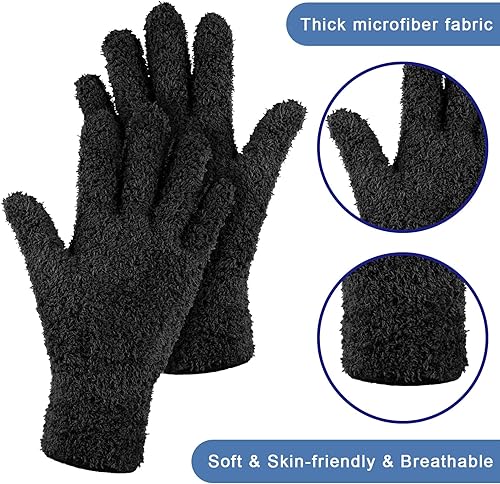 Miniatura 5 de Bencailor 6 pares de guantes de microfibra para quitar el polvo, guantes de microfibra para plantas, persianas de casa, manoplas de polvo para