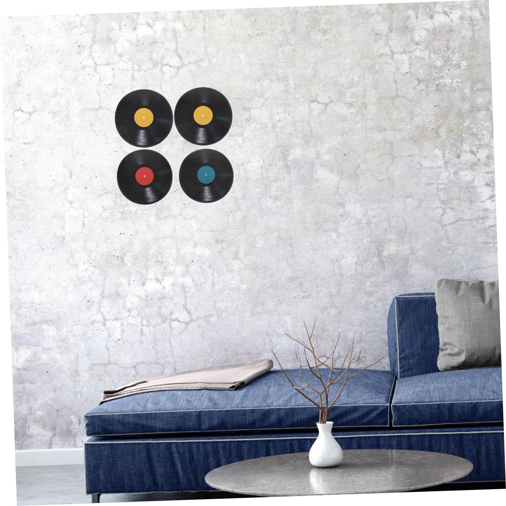 COHEALI 24hojas Decoración De Discos De Vinilo Para Pared Vinilo Decorativo Diseño De Discos De Para Dormitorio Salón Estudio De Música