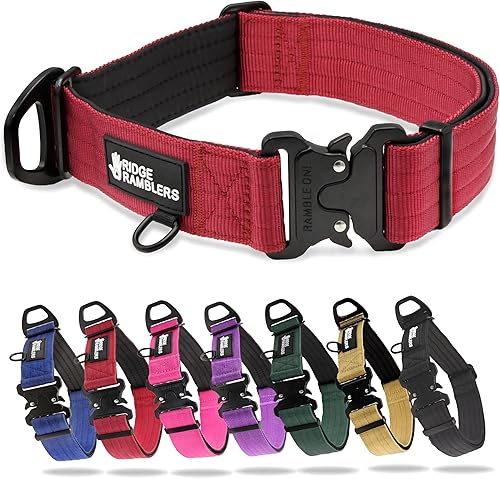 Ridge Ramblers Collares de perro resistentes para perros grandes. Este collar de perro ancho, acolchado y táctico tiene la fuerza y durabilidad para Ridge Ramblers Collares de perro resistentes para perros grandes. Este collar de perro ancho, acolchado y táctico tiene la fuerza y durabilidad para
